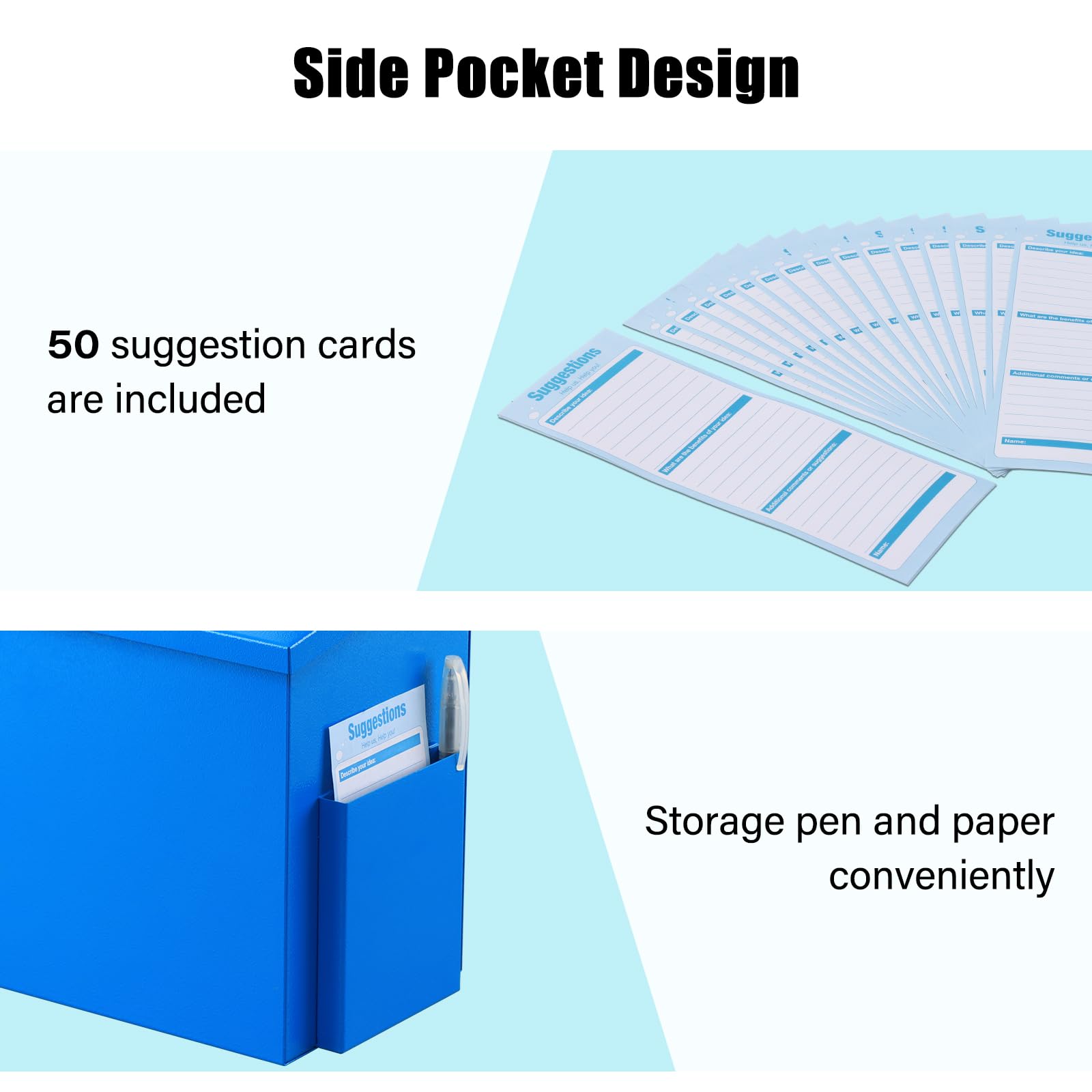 XYDLED Wall Mounted Lockable Metal Suggestion Box with Key - Ballot Box, Donation Mailbox, Key Drop Box, Collection Box (8.7