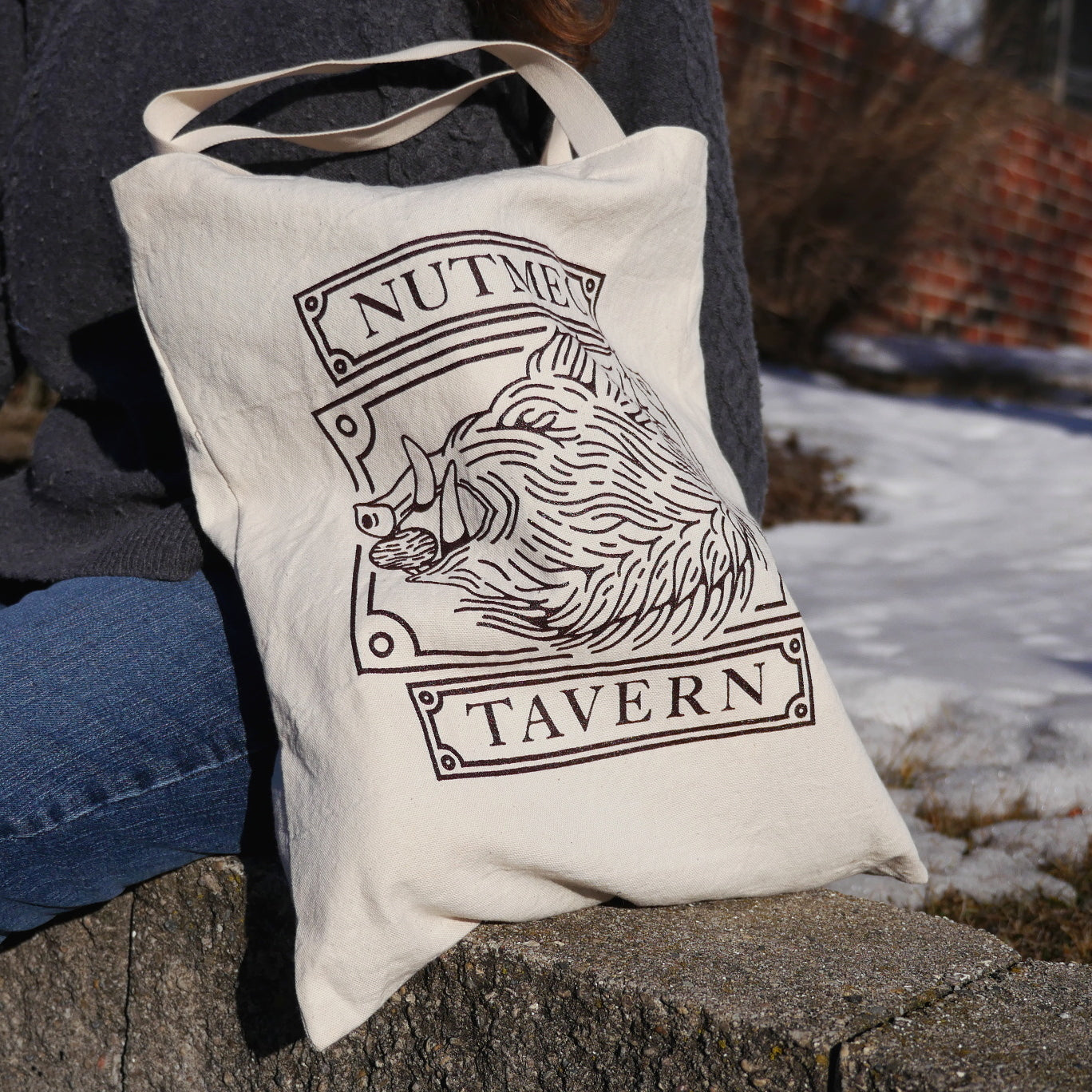 Stylish Nutmeg Tavern Tote Bag - Durable Canvas Shopping Bag with Reinforced Handles - Perfect for Groceries, Beach Trips & Everyday Use