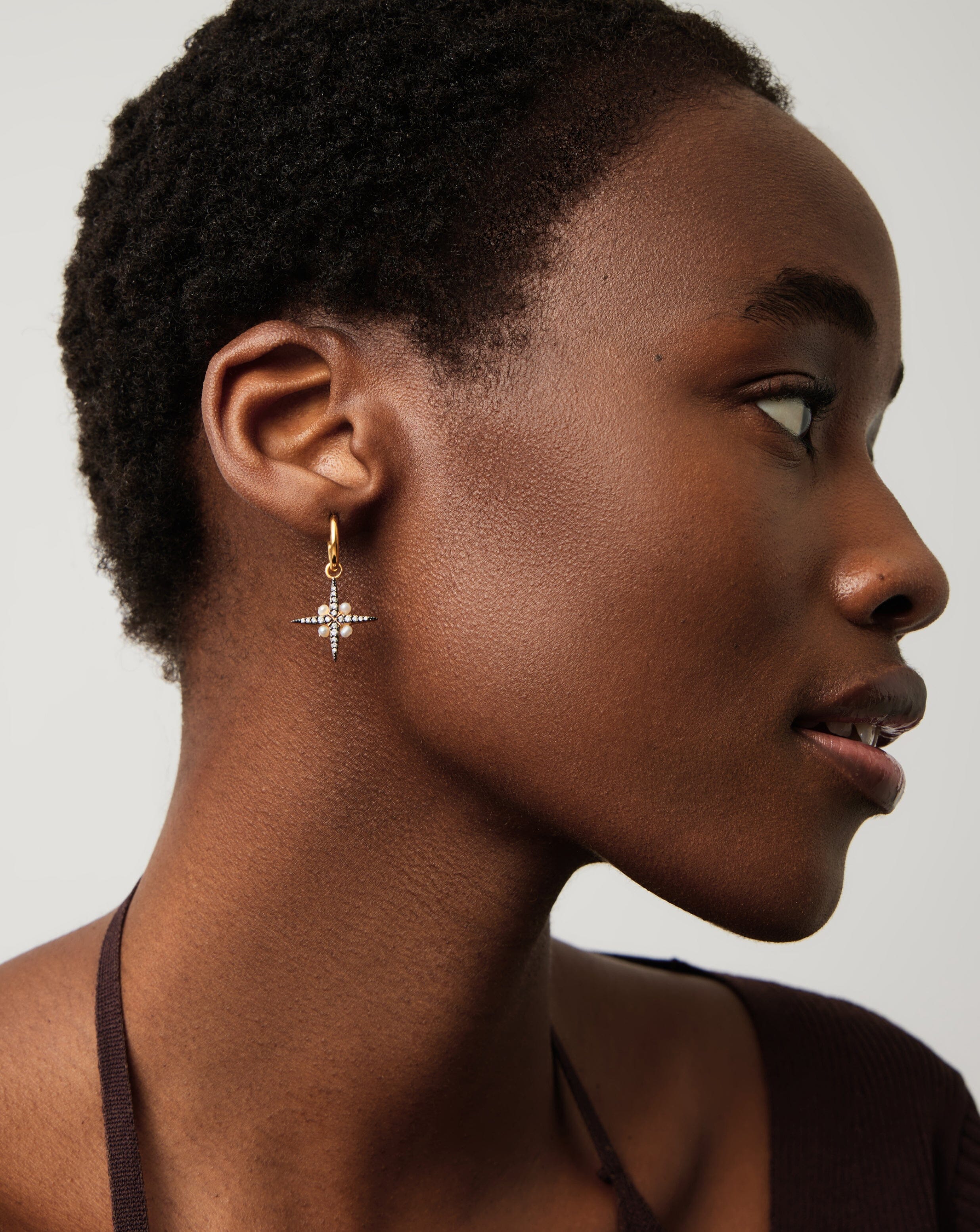Harris Reed North Star Pearl Hoop Earrings - 18k Gold Vermeil & Freshwater Pearl Jewelry for Women | Elegant Dangle Earrings for Parties, Weddings & Special Occasions