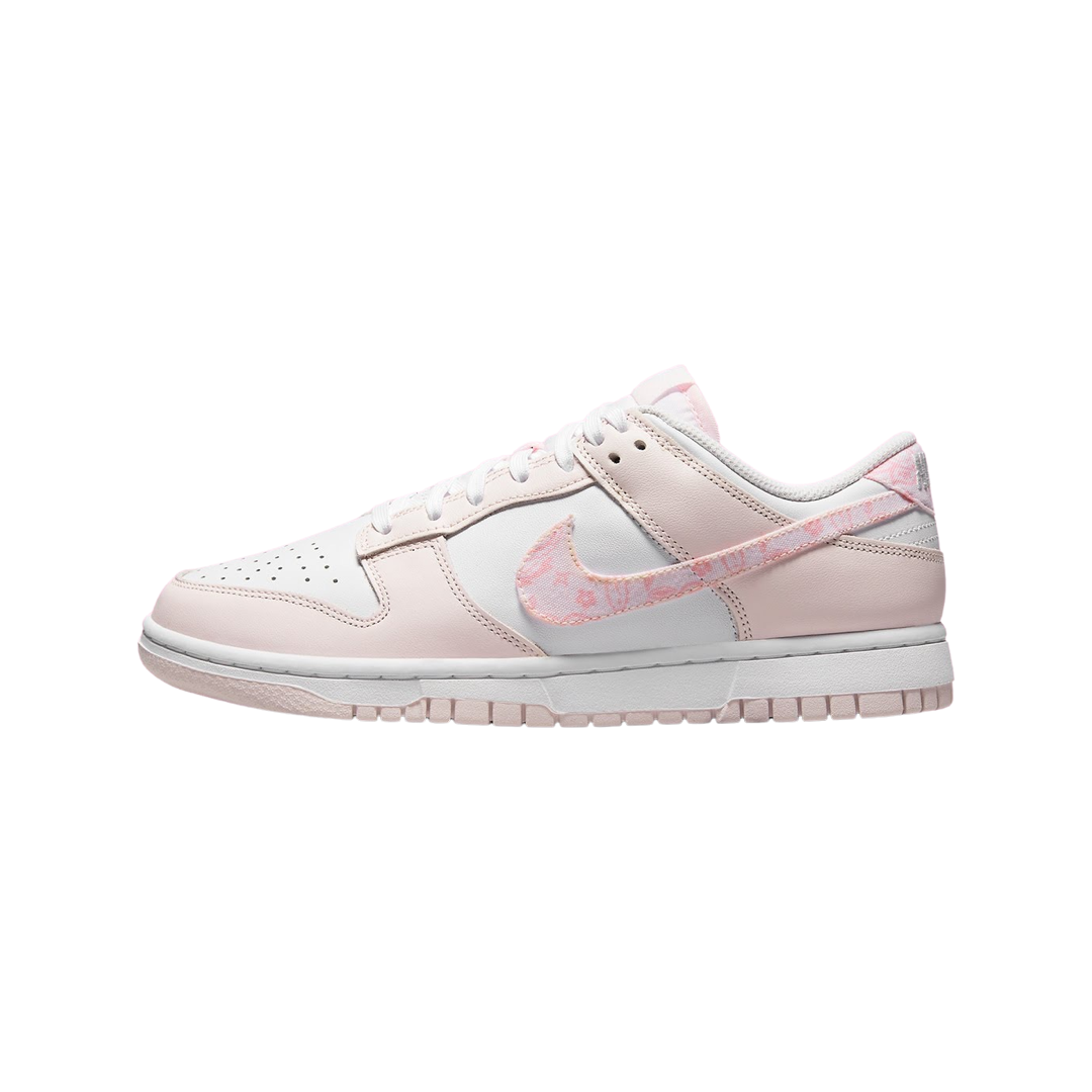 Nike Women's Dunk Low Sneakers - Pink Paisley & White Pearl Colorway | Comfortable Casual Shoes for Women | Perfect for Streetwear, Gym & Everyday Fashion