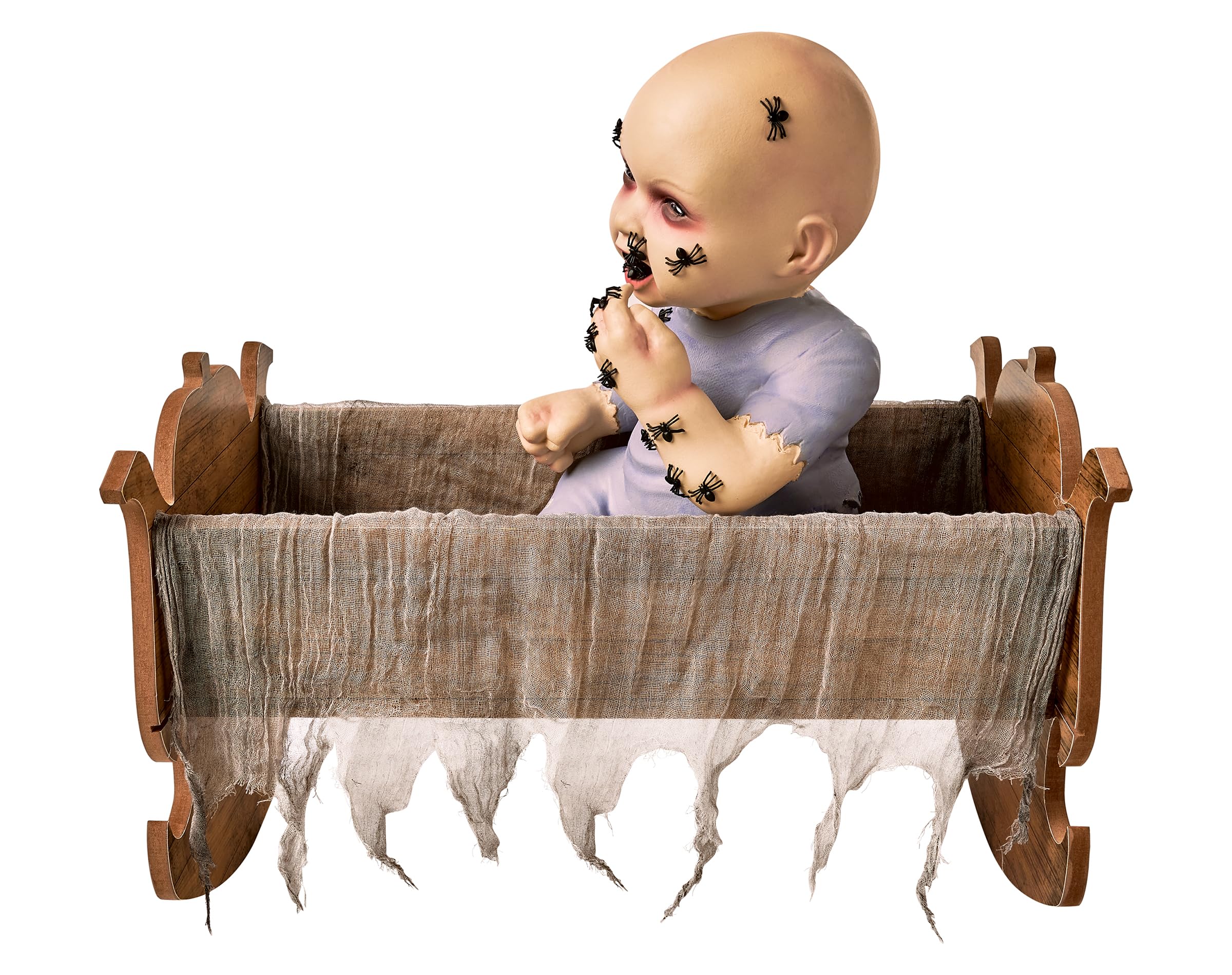 Spirit Halloween Zombie Baby Cradle - Scary Halloween Decorations & Haunted Nursery Prop for Horror Themed Parties, Haunted Houses, and Spooky Home Decor