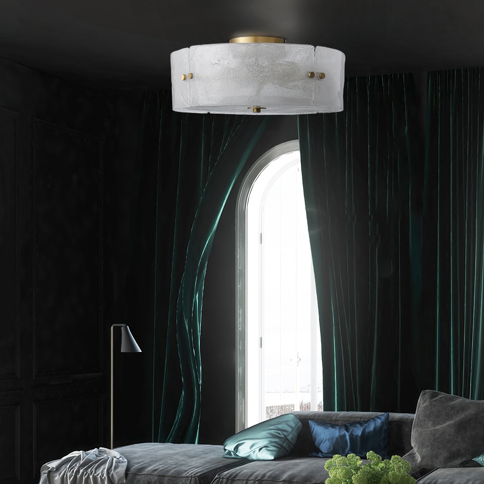 Dumount Modern Ceiling Light Fixture - Energy Efficient LED Flush Mount for Bedroom, Living Room, Kitchen & Hallway Lighting