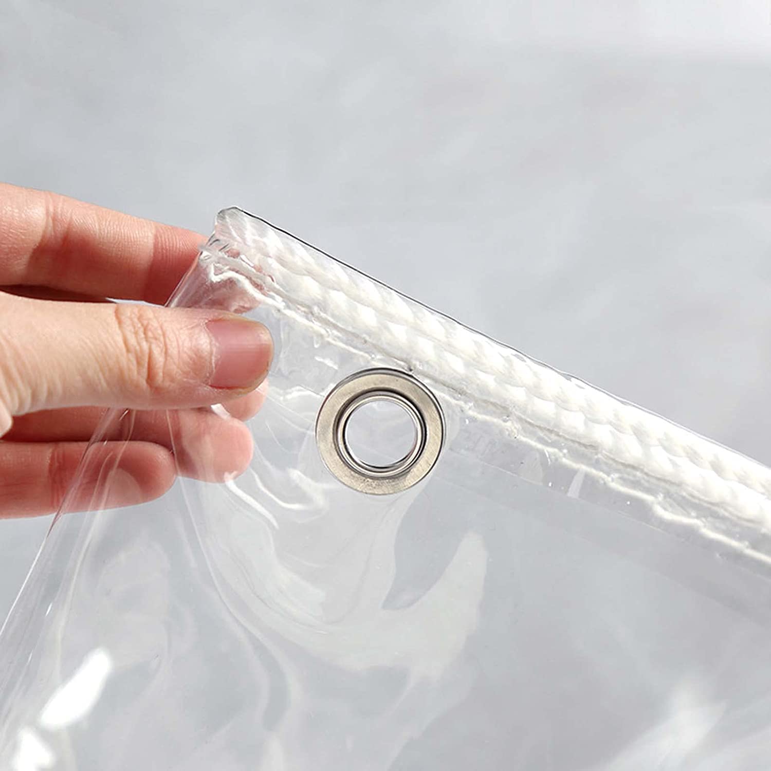 10x1m Clear Heavy Duty PVC Waterproof Tarp - Transparent, Dustproof & Rainproof with Reinforced Grommets - Ideal for Greenhouse Covers, Plant Protection, Patio Furniture & Outdoor Equipment Shelter