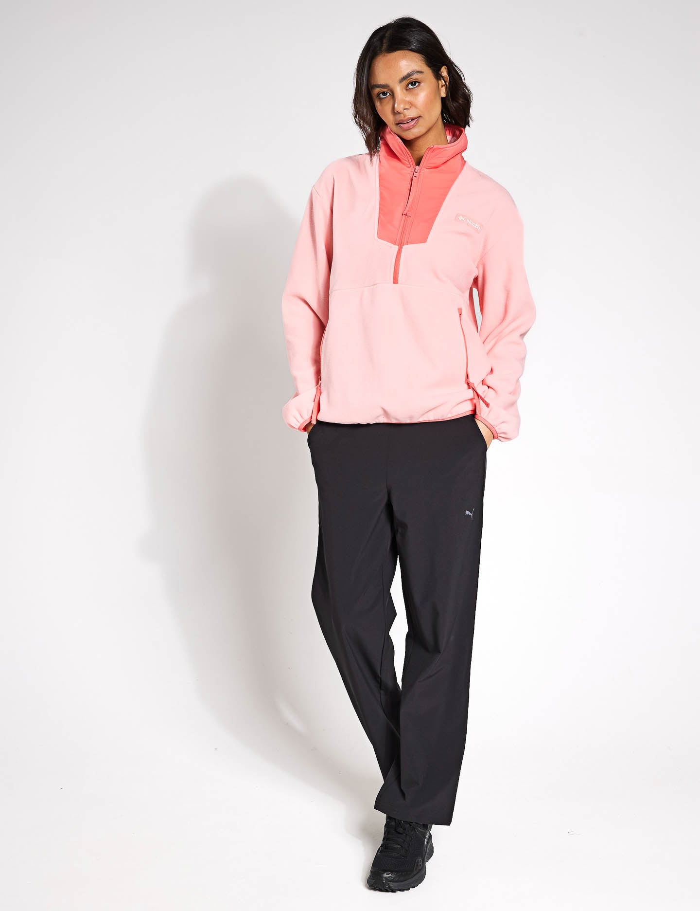 Sequoia Grove 1/2 Zip Fleece Pullover - Women's Soft Thermal Jacket in Pink Sand & Alpenglow Colors | Perfect for Hiking, Camping & Outdoor Adventures