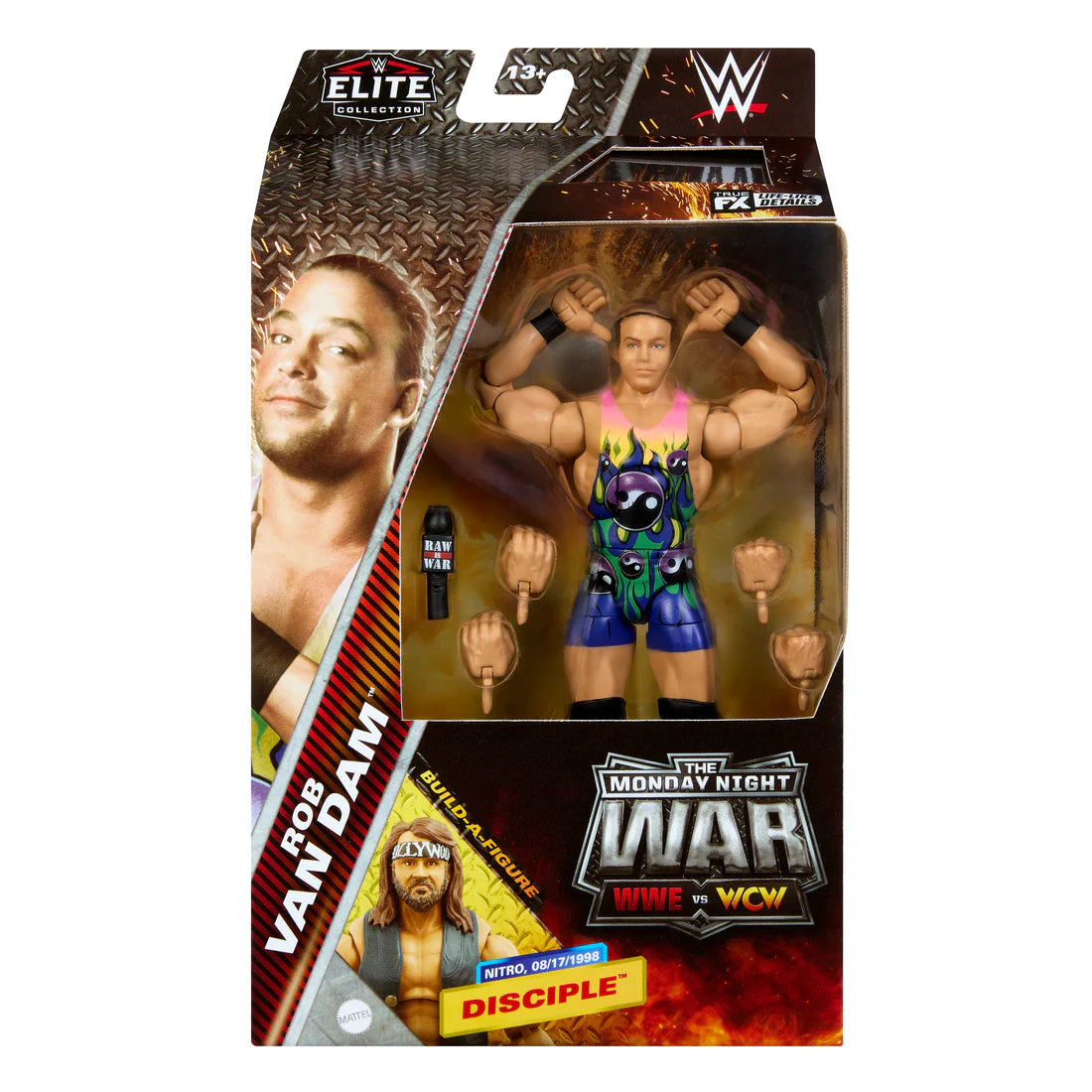 WWE Monday Night War Elite Collection Rob Van Dam Action Figure - Authentic Wrestling Collectible for Fans & Display