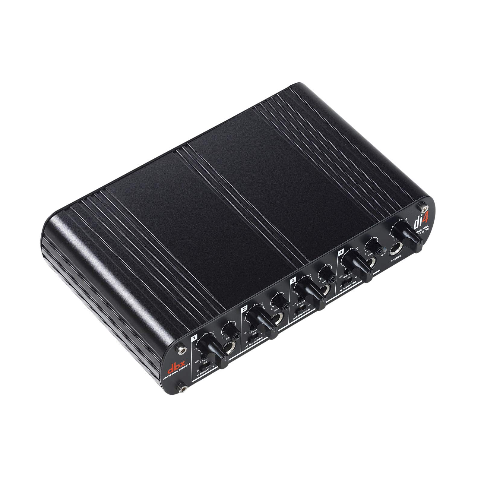 dbx DI4 Active 4-Channel Direct Box with Line Mixer - Professional Audio Interface for Live Performances, Studio Recording & Podcasting