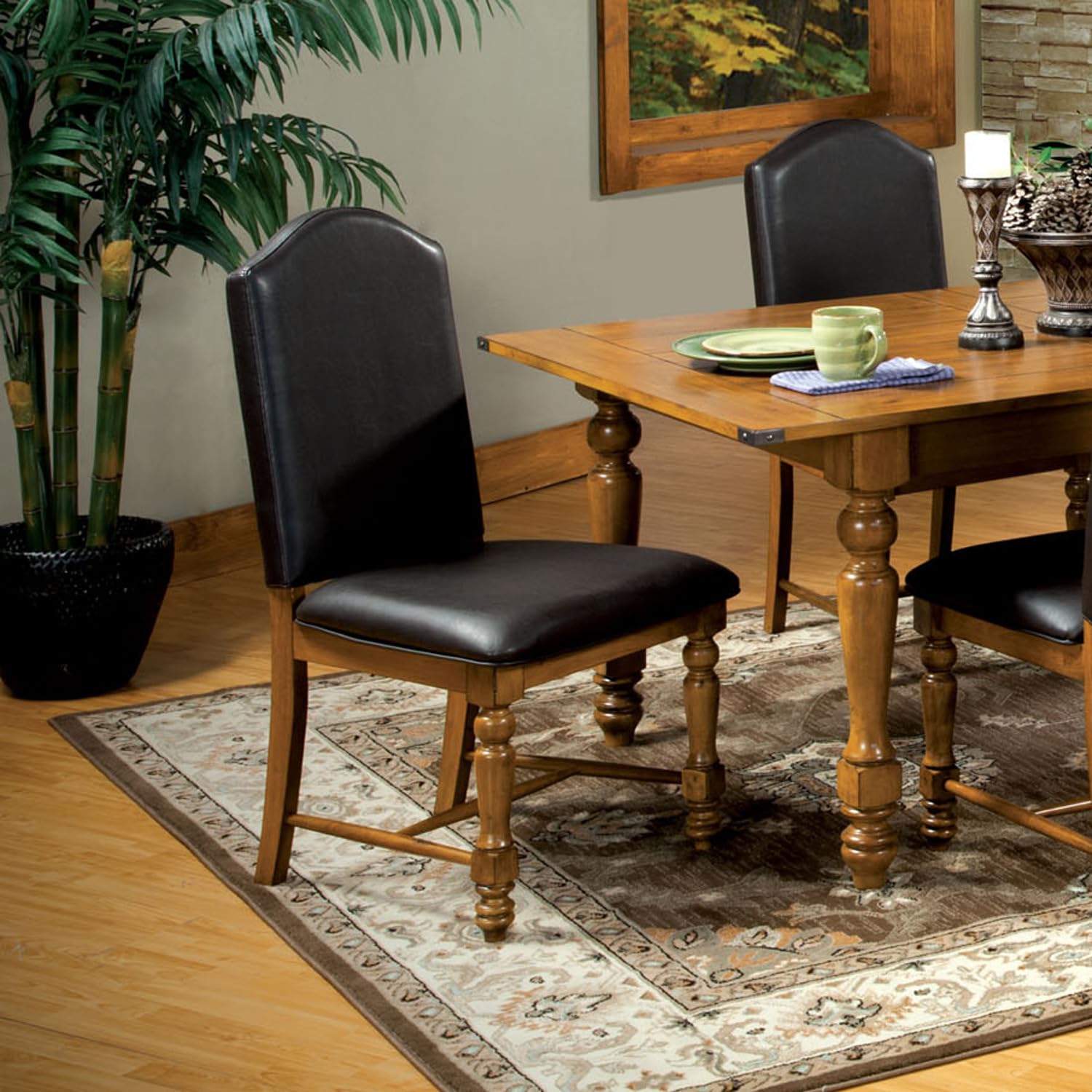 Furniture of America Hesperia Padded Leatherette Counter Height Bar Stools, Driftwood Finish, Set of 2 - Perfect for Kitchen Island, Breakfast Nook & Home Bar Seating