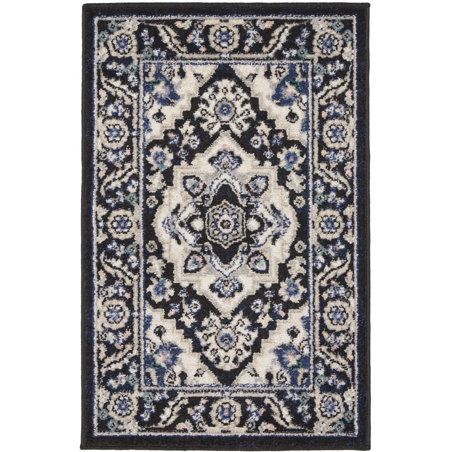 Nourison Passion Traditional Black Ivory 1'10