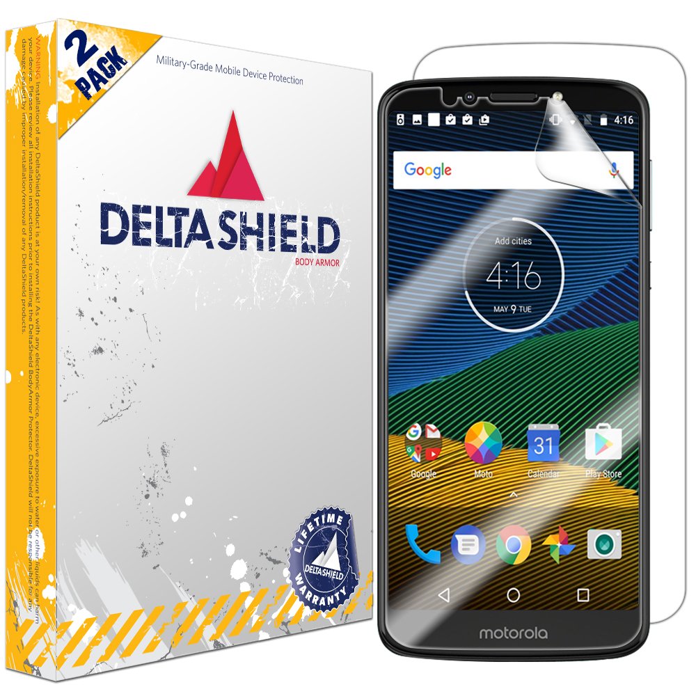 DeltaShield Full Body Skin Protector for Motorola Moto E5 Plus (5th Gen 2018) & Moto E5 Supra - 2 Pack with HD Clear Military-Grade Screen Protector | Anti-Bubble, Scratch Resistant | Perfect for Outdoor Activities, Work & Daily Protection