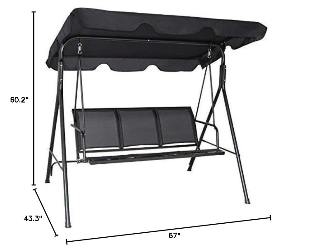ReunionG 3-Person Outdoor Patio Swing Glider Chair - Comfortable Hammock-Style Swing for Backyard, Garden, and Porch Relaxation