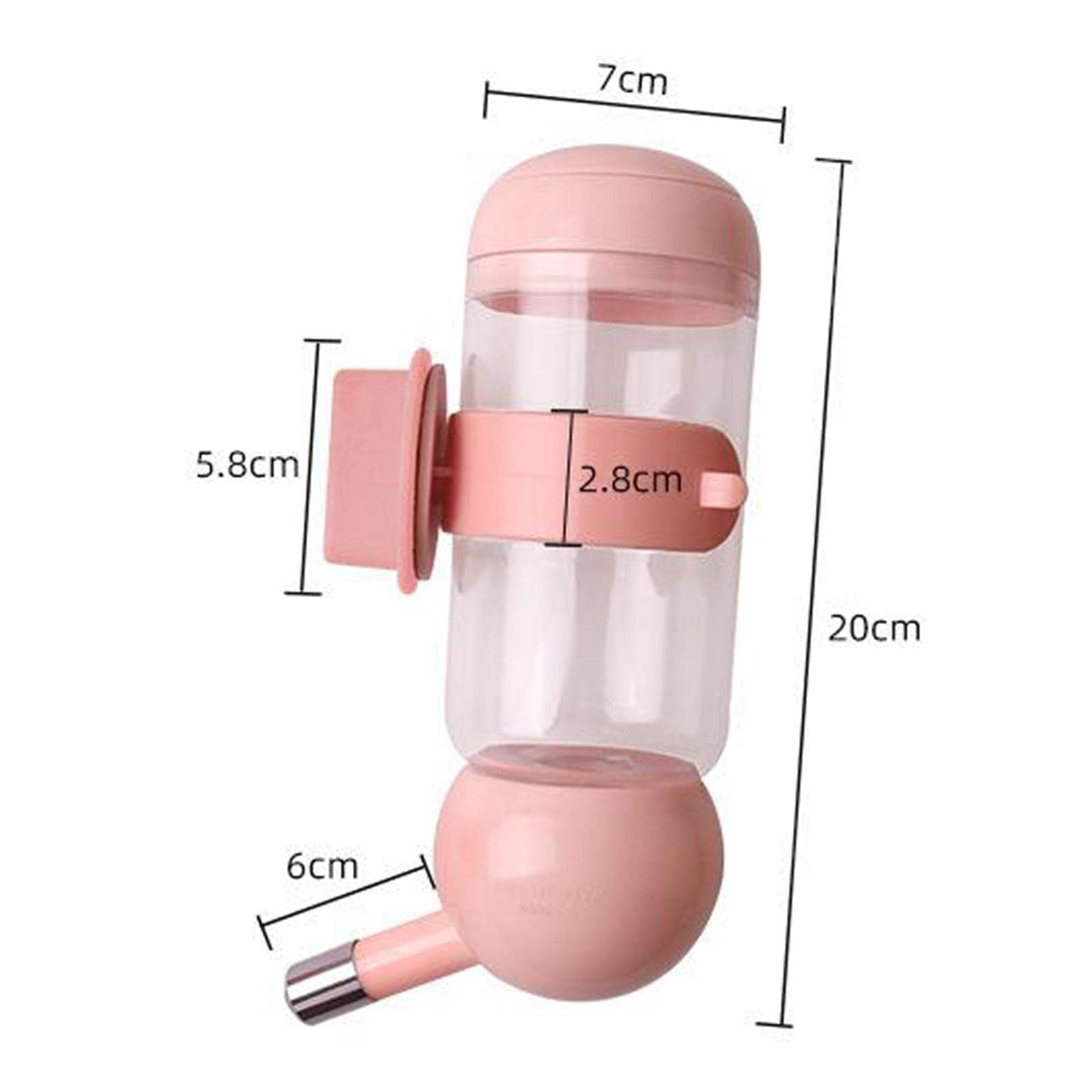 Lyla Automatic Pet Water Bottle with Feeding Function - 350ml Pink, Portable Dog & Cat Water Dispenser for Travel, Hiking, and Outdoor Adventures