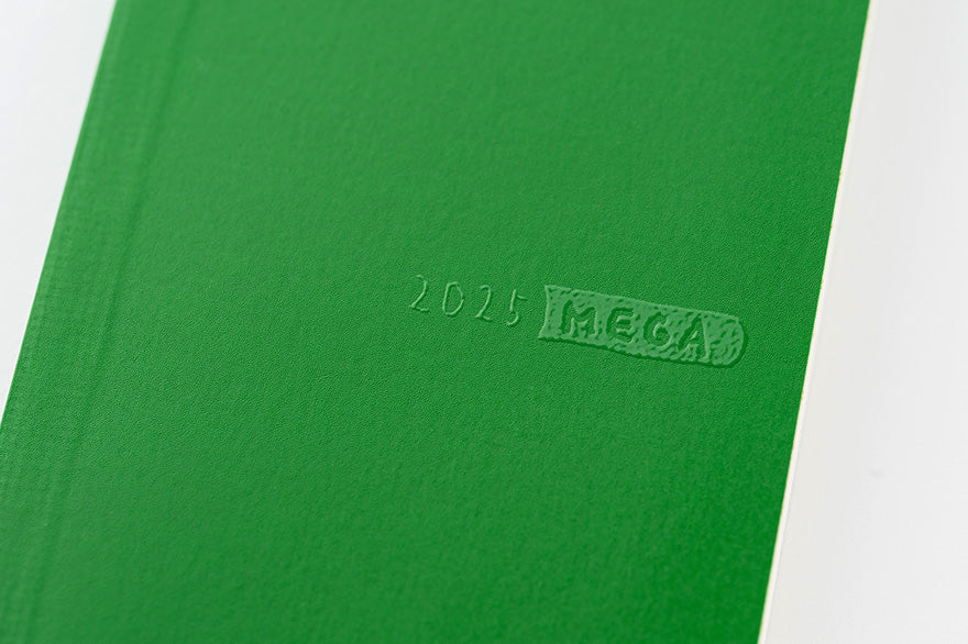 Hobonichi Weeks MEGA 2025 Planner - Leaf Green Softcover Weekly Horizontal Notebook, English Edition (January Start, Monday Start) | Perfect for Journaling, Planning & Productivity | Ideal for Students, Professionals & Creative Writers