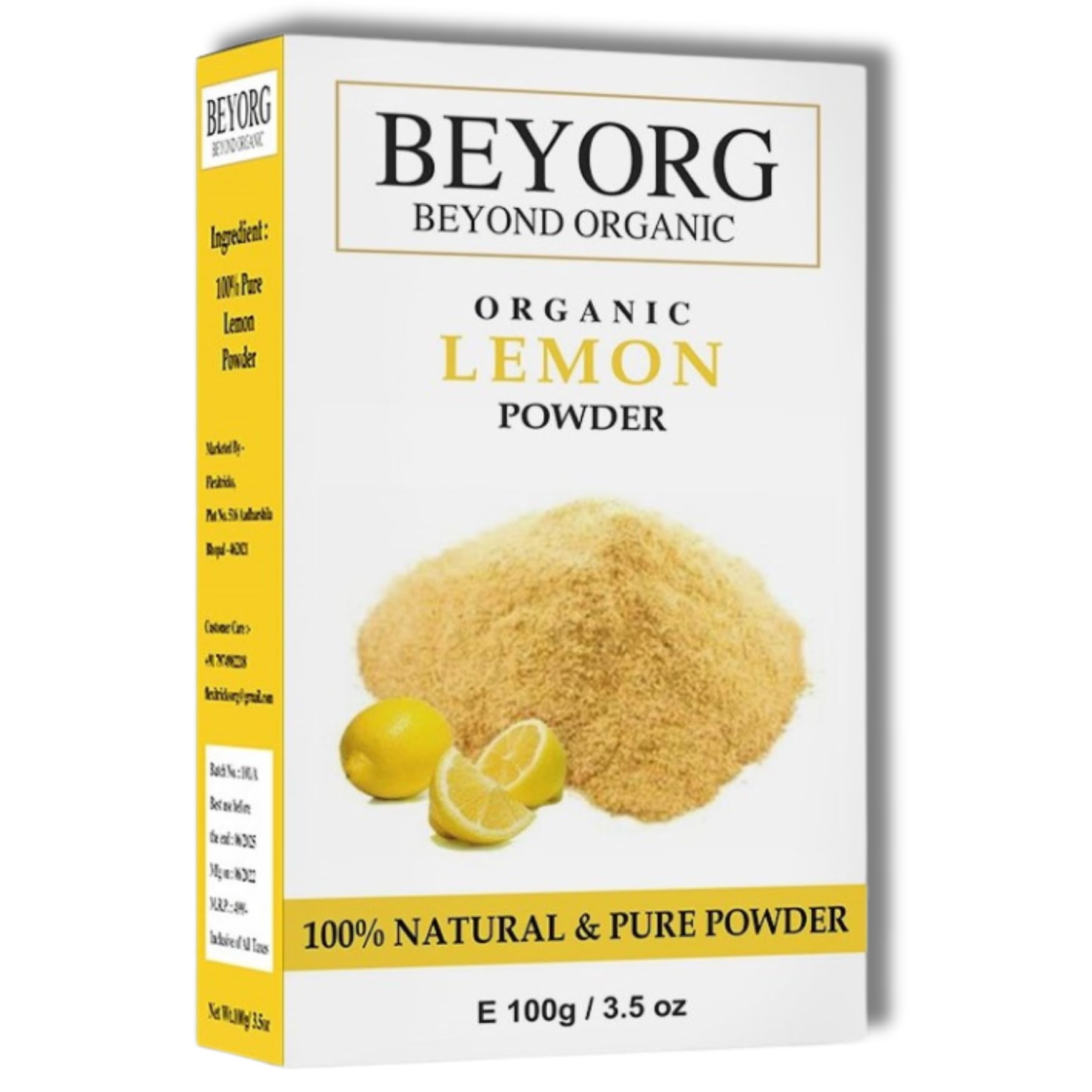 100% Organic Lemon Peel Powder - Natural & Chemical-Free Skin Cleanser for Brightening & Exfoliation | Face Mask & DIY Beauty Recipes