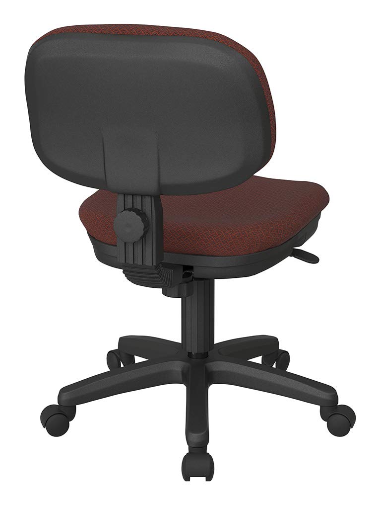Office Star SC Series Adjustable Ergonomic Office Chair with Padded Foam Seat & Back - Interlink Garnet Fabric Mesh Task Chair for Home Office, Computer Desk & Workspace