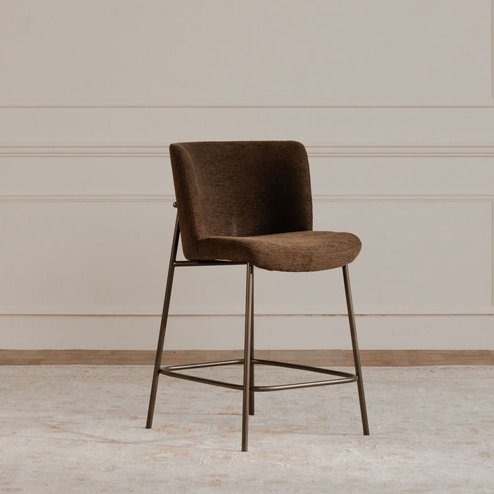 Early Bar Stool Dark Brown - Modern Kitchen & Bar Counter Height Stool for Home & Cafe Use