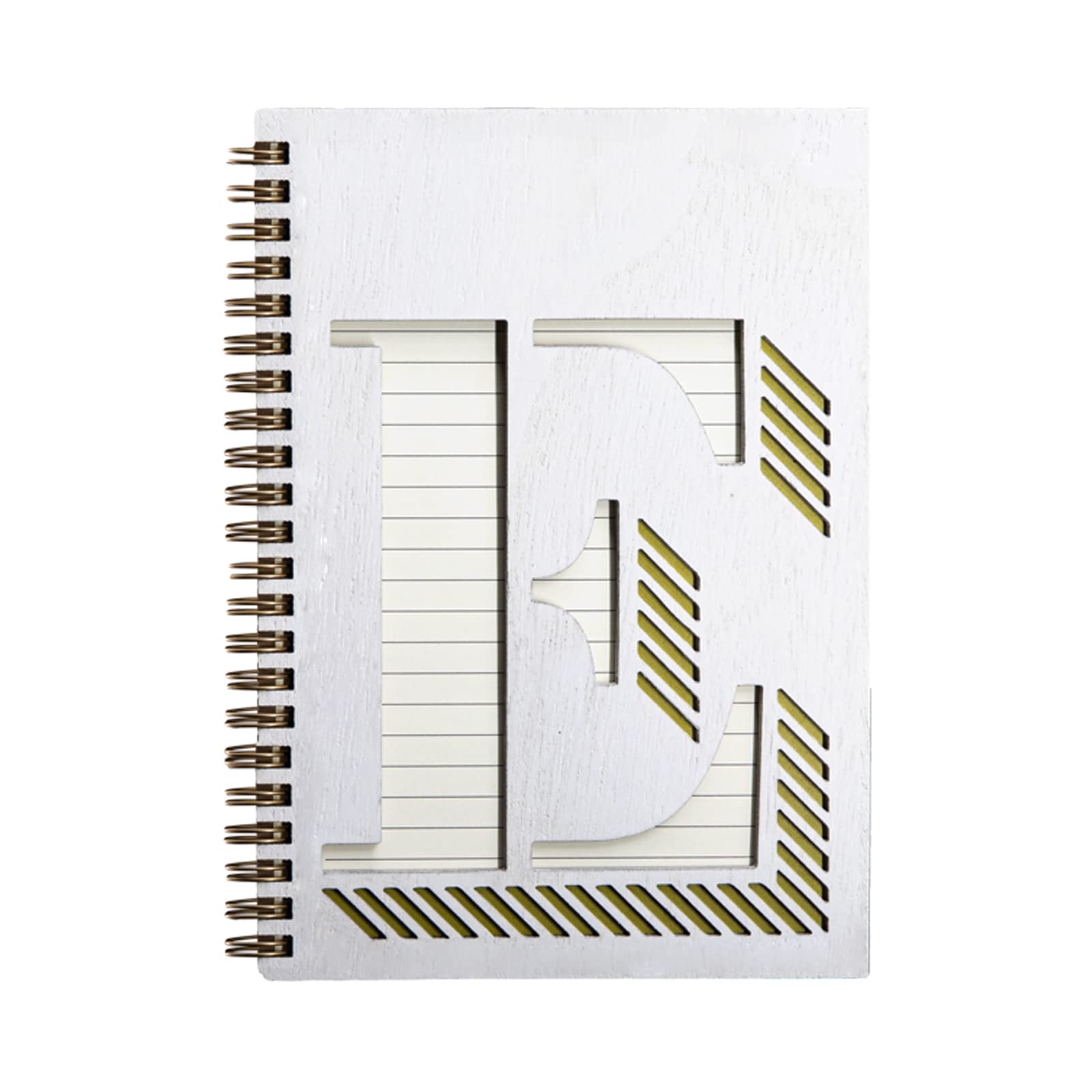 COLLECTIVE HOME - Personalized Monogram Wood Cover Notebook, College Ruled Journal with 100 Lined Pages | Daily Planner, Travel Diary, Writing Journal for Men & Women | Perfect Graduation Gift, Office & School Supplies, Business Meeting Notes, Creative Writing Inspiration