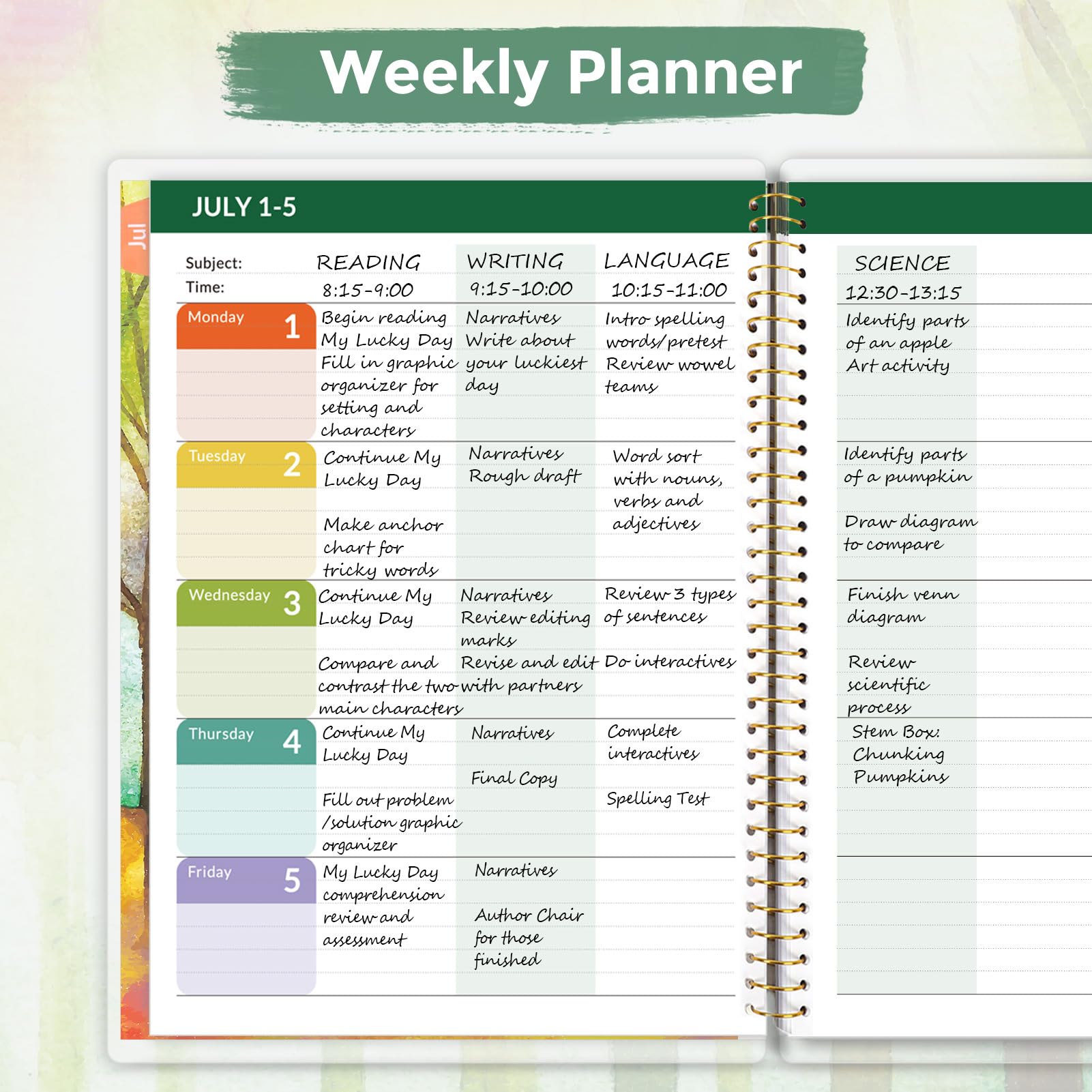 Skydue 2024-2025 Teacher Planner - Academic Year July 2024 to June 2025, 8.5