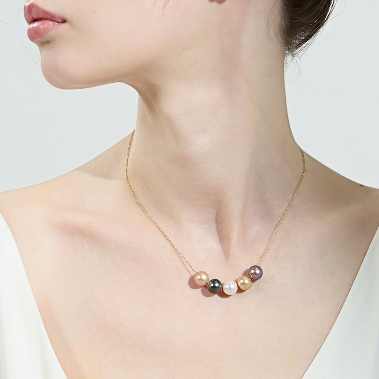 18K Gold Interchangeable 9-10MM Freshwater Pearl Necklace for Women - Elegant Bridal Jewelry, Wedding Gift & Anniversary Present | KN00044 | POSSIBILITIES