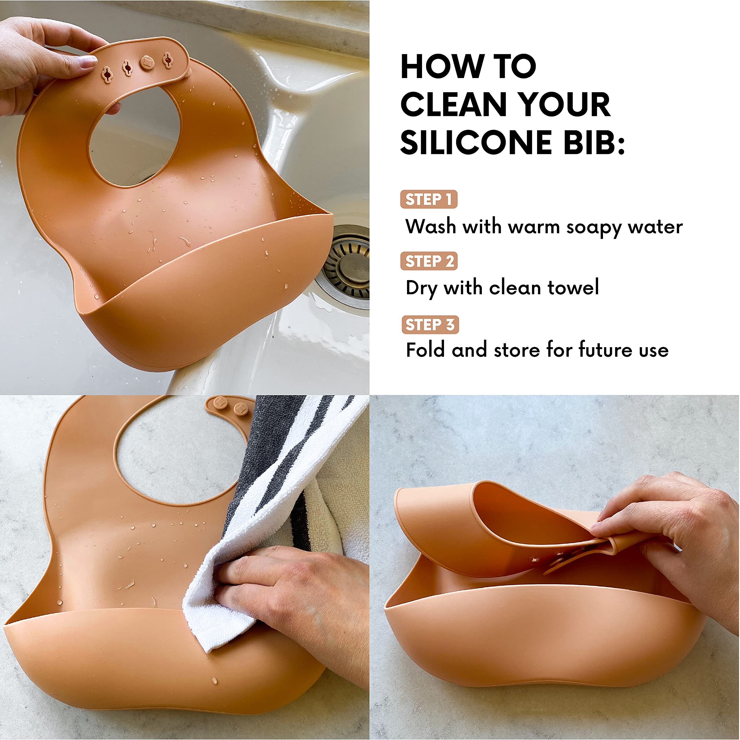 Eco-Friendly Silicone Baby Bibs - Super Soft, Waterproof & Easy to Clean - BPA Free, Anti-Bacterial, Durable for Infants & Toddlers - Perfect for Mealtime, Travel & Messy Play