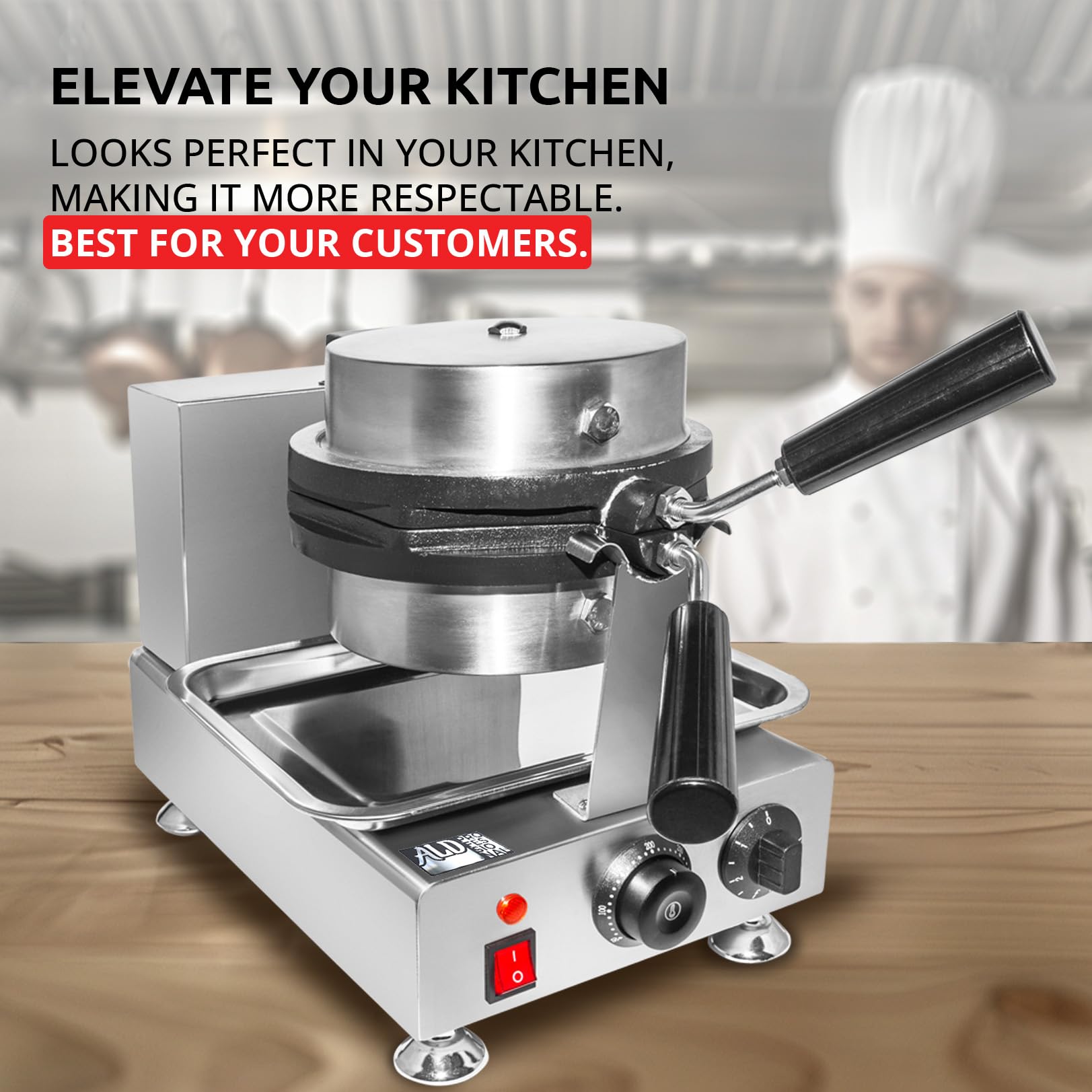 Commercial Bubble Waffle Maker Machine - Large Hexagon Egg Waffle Maker with Adjustable Thermostat | 110V Electric Hong Kong Style Waffle Iron | Perfect for Cafes, Food Trucks & Home Breakfast