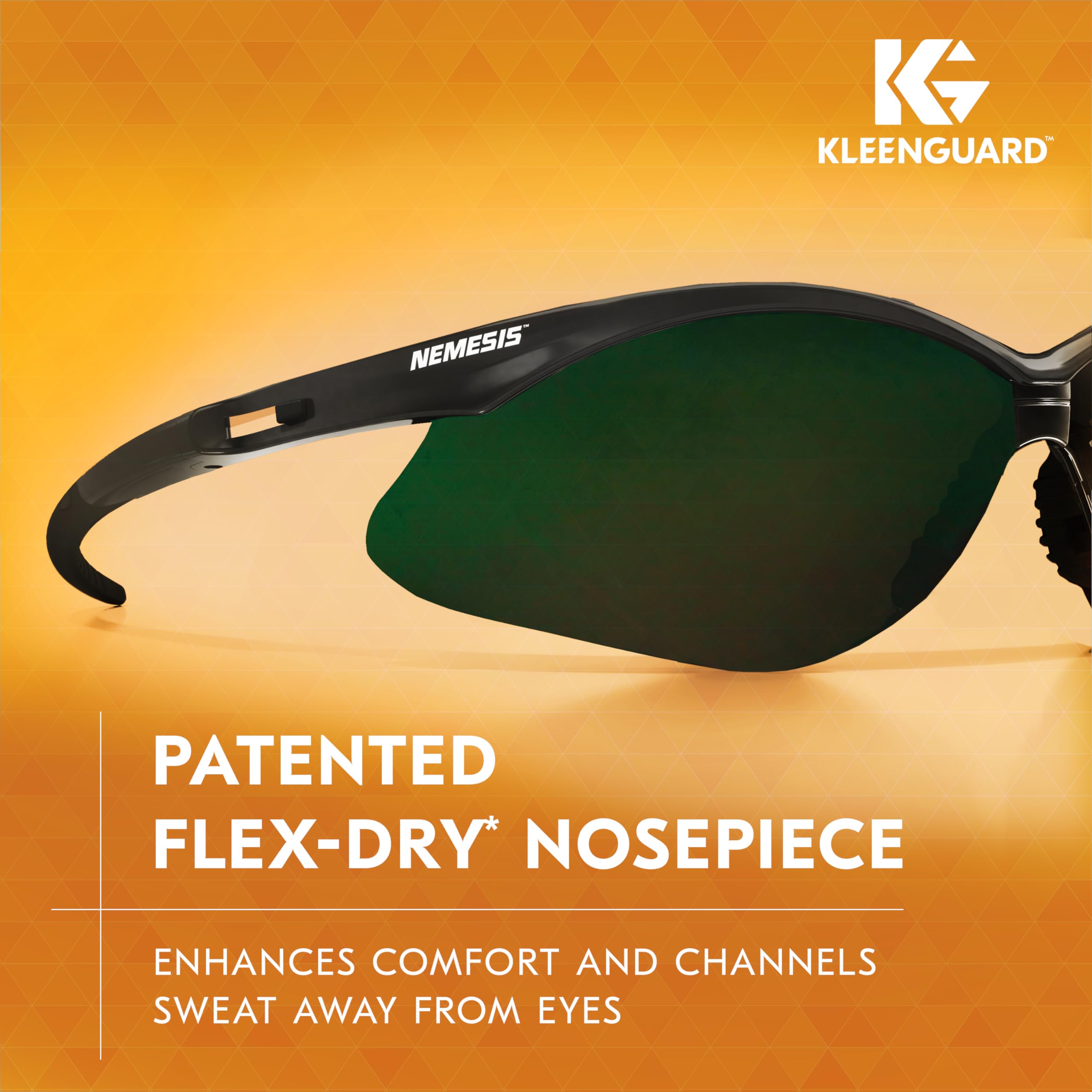 KleenGuard V30 Nemesis Safety Glasses (25671) - UV & IR Protection Shade 5.0 Lenses, Black Frame, 12 Pairs/Case - Ideal for Welding, Construction & Industrial Work
