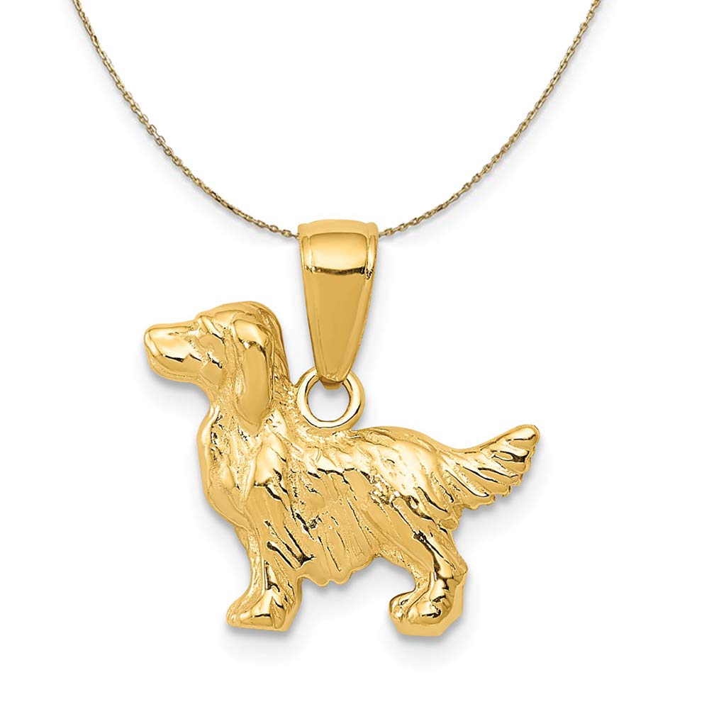 The Black Bow 14k Yellow Gold Springer Spaniel Necklace – Perfect for Dog Lovers & Special Occasions