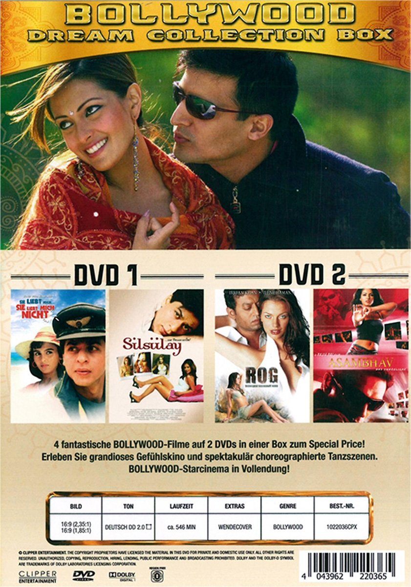 Bollywood Dream Collection DVD Box Set - 4 Classic Hindi Movies | Perfect for Movie Nights & Indian Film Lovers