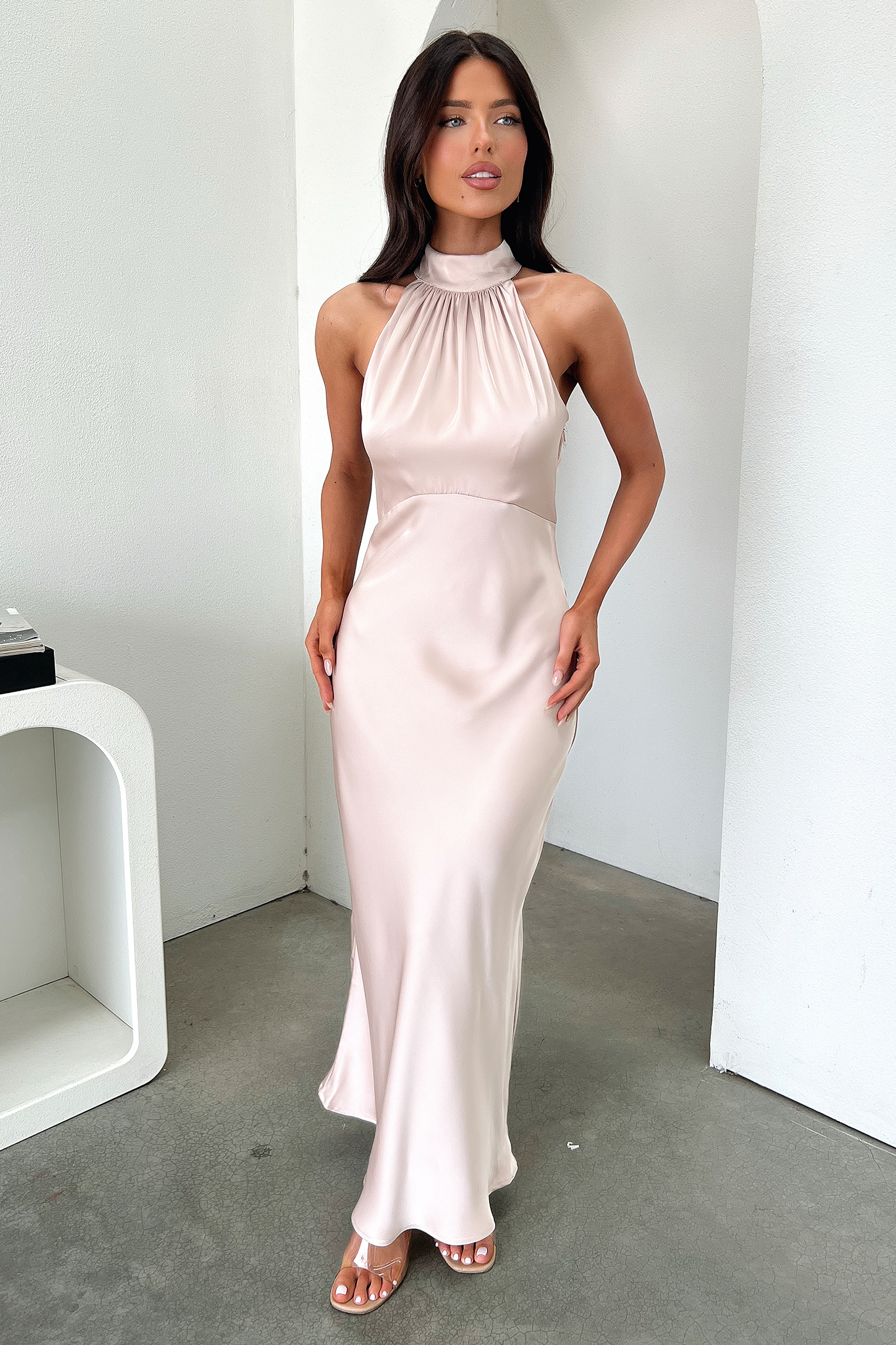 Daphne Dress Champagne - Elegant Women's Party Gown for Evening Events, Weddings & Special Occasions