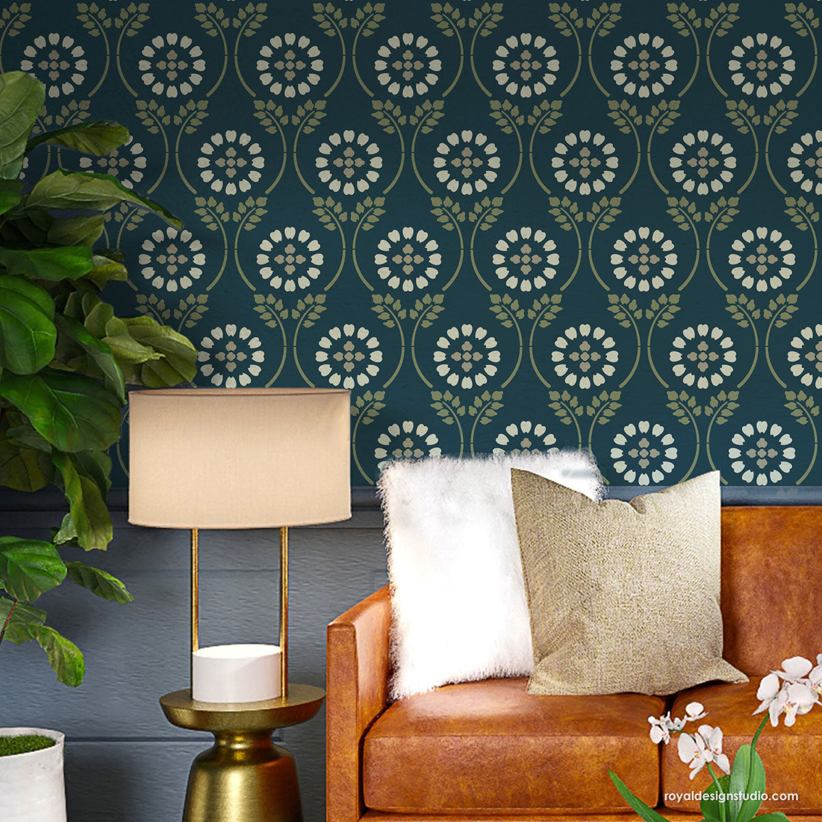 Charlotte Country Floral Trellis Wall Stencil - Reusable DIY Painting Template for Home Decor, Furniture & Craft Projects - Perfect for Bedroom, Nursery, Living Room Accent Walls