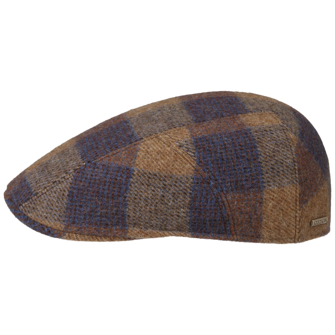 Stetson Ankeny Ivy Wool Check Flat Cap for Men - Classic Vintage Newsboy Hat for Outdoor, Casual, and Winter Wear