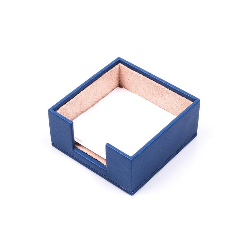 Premium MOOG Leather Desk Organizer Set - Double Document Tray in Blue (10-Piece) for Office, Home, or Executive Workspace Organization