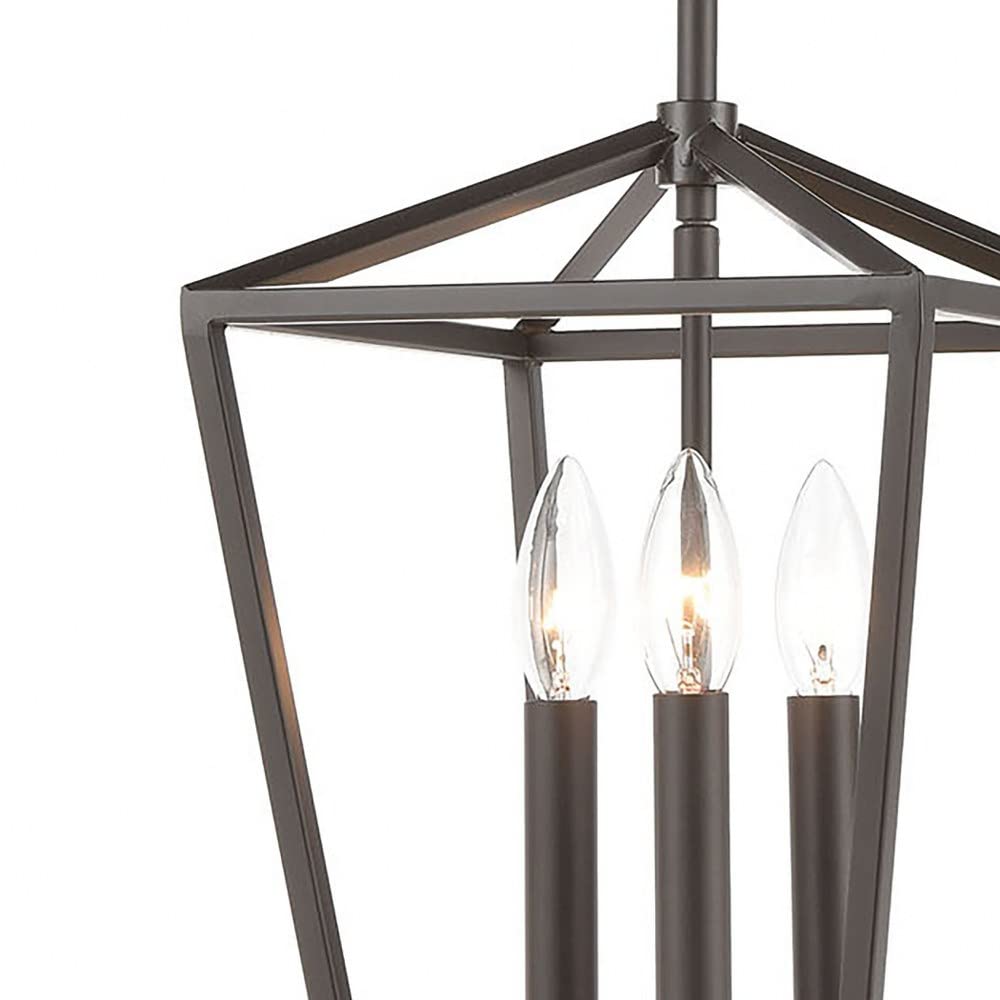 Geometric Style Mini Pendant Light with 3 Exposed Bulbs - Oil Rubbed Bronze Finish - 31-BEL-3353602 - Bailey Street Home - Perfect for Kitchen Island, Dining Room, or Entryway Lighting