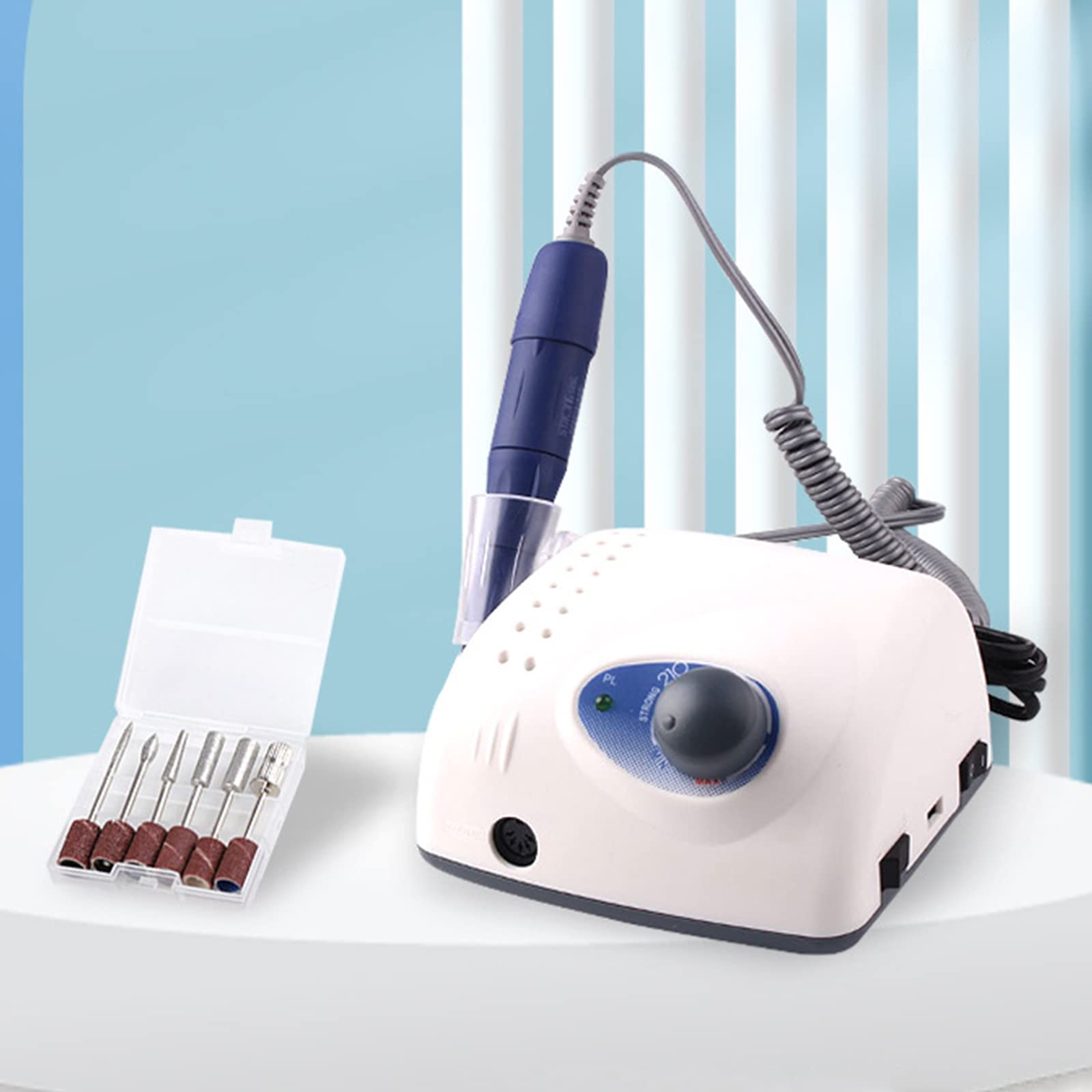 Professional 35000 RPM Electric Nail Drill Machine - Gel Nails Manicure Pedicure Polishing Kit with 204+102L-2.35mm Nail File Bits & Foot Pedal for Home Salon (45000 RPM Upgrade) | Perfect for DIY Nail Art, Acrylics & Salon-Quality Pedicures