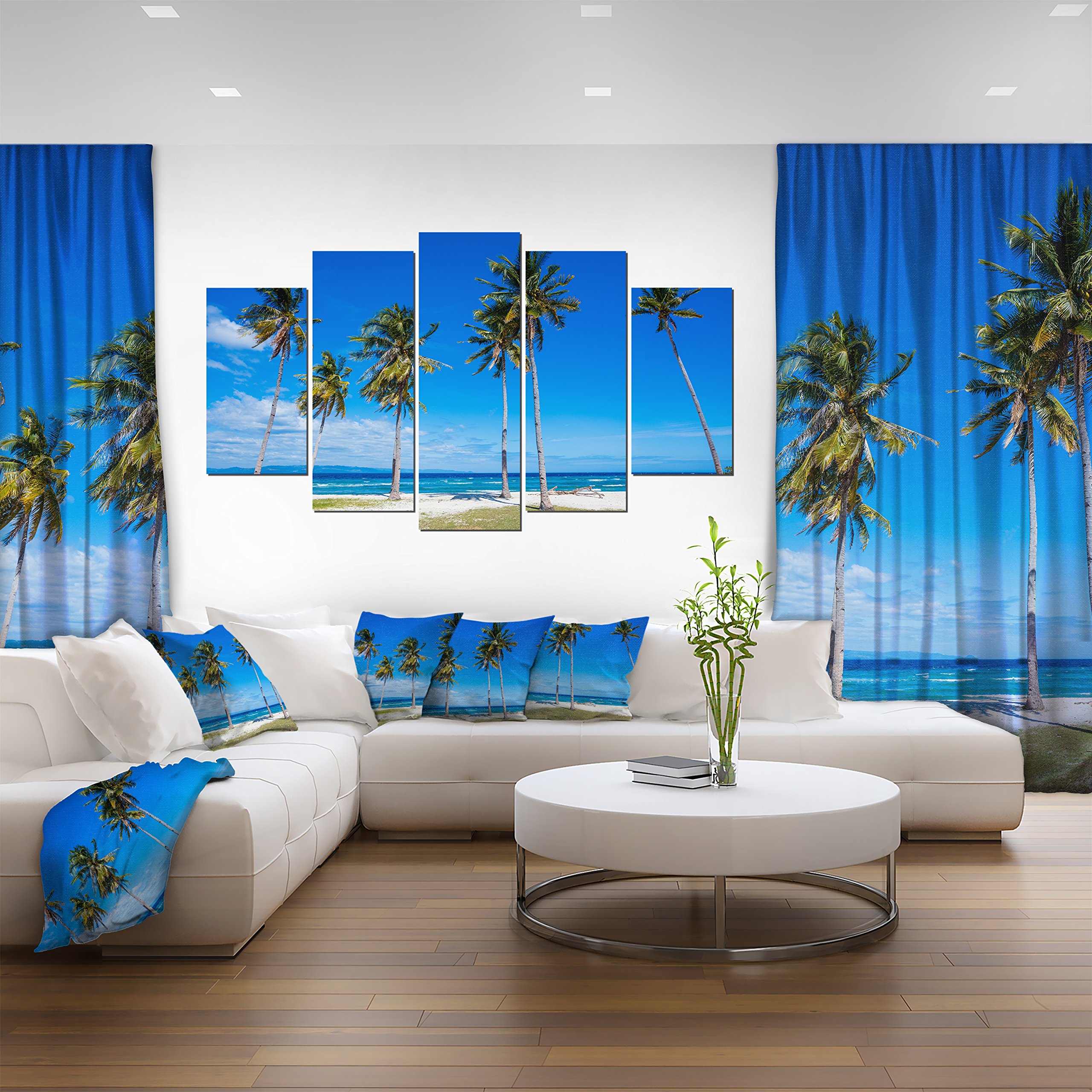 Designart Vibrant Tropical Beach Seascape Extra Large Canvas Wall Art - Perfect for Living Room, Bedroom & Coastal Home Decor