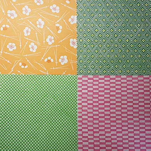 4 Packs Japanese Origami Paper - 100 Sheets Chiyogami Kimono Pattern Folding Paper, Authentic Made in Japan | Perfect for DIY Crafts, Gift Wrapping & School Projects