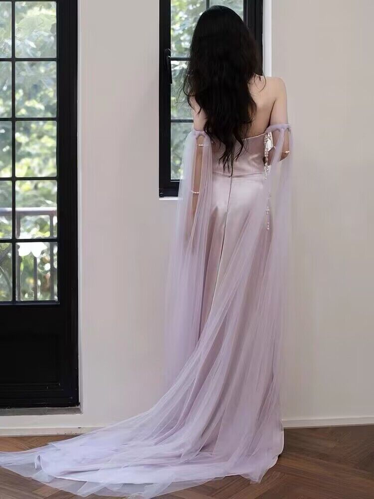 Lilac Satin A-Line Long Prom Dress for Sweet 16 Birthday Party - Elegant Formal Gown J2965 | Perfect for Homecoming, Quinceanera, and Evening Events