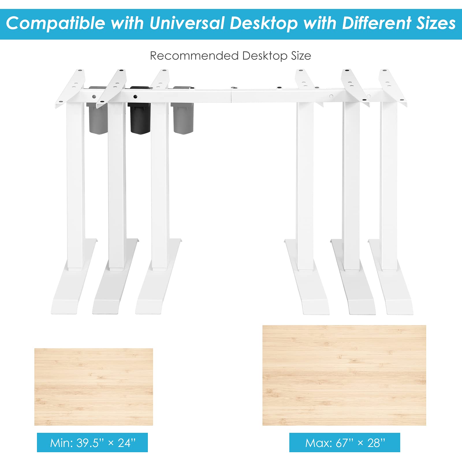 Tangkula Electric Standing Desk Frame - Height Adjustable Motorized Workstation Base with Button Controller, Ergonomic Sit to Stand Desk for Home Office (White) | Perfect for Remote Work, Gaming & Study Setup