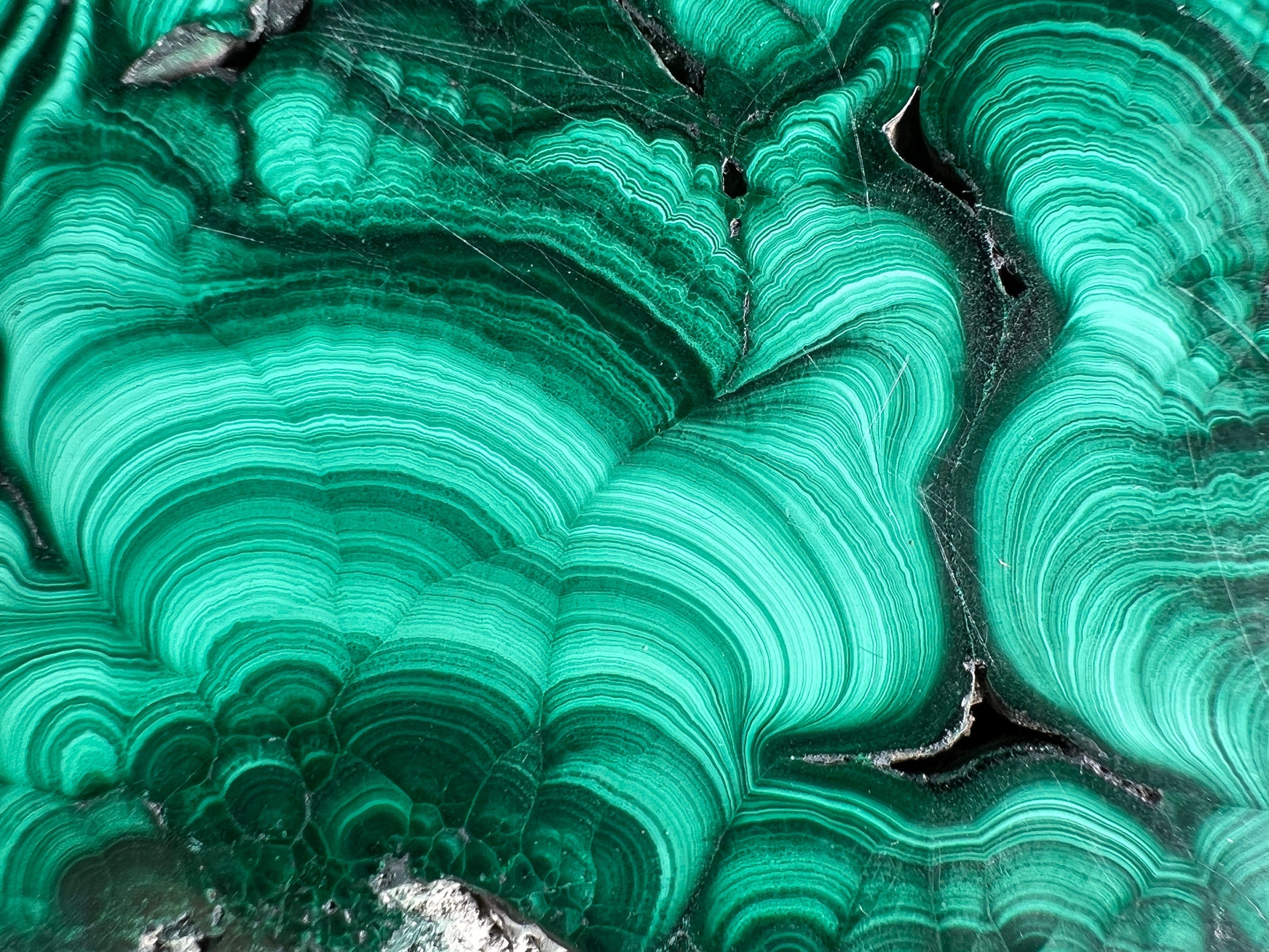 Premium MALACHITE Crystal Slab - Natural Green Malachite Stone for Jewelry Making, Unique Handcrafted Gift & Home Decor (50437) | Perfect for DIY Crafts, Meditation Spaces & Luxury Interior Design