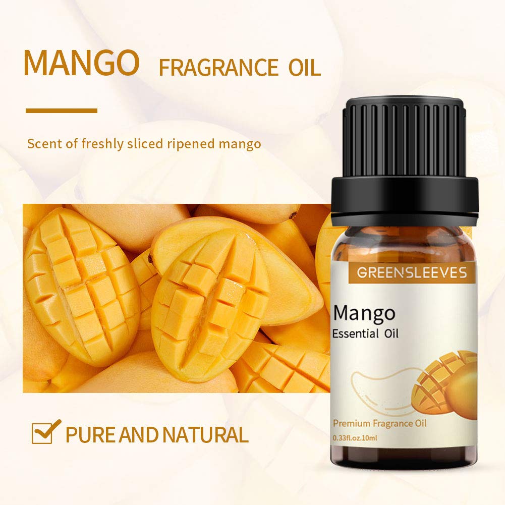 Pure Mango Fragrance Essential Oil 10ml - Natural Aromatherapy for Diffusers & Humidifiers | Perfect for Home Spa, Yoga Relaxation & Mood Enhancement