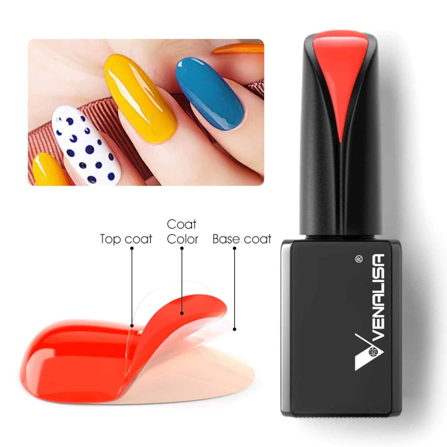 VENALISA UV Gel Nail Polish 15ml - Soak Off Salon Nail Art for Home DIY & Manicure (JD10)