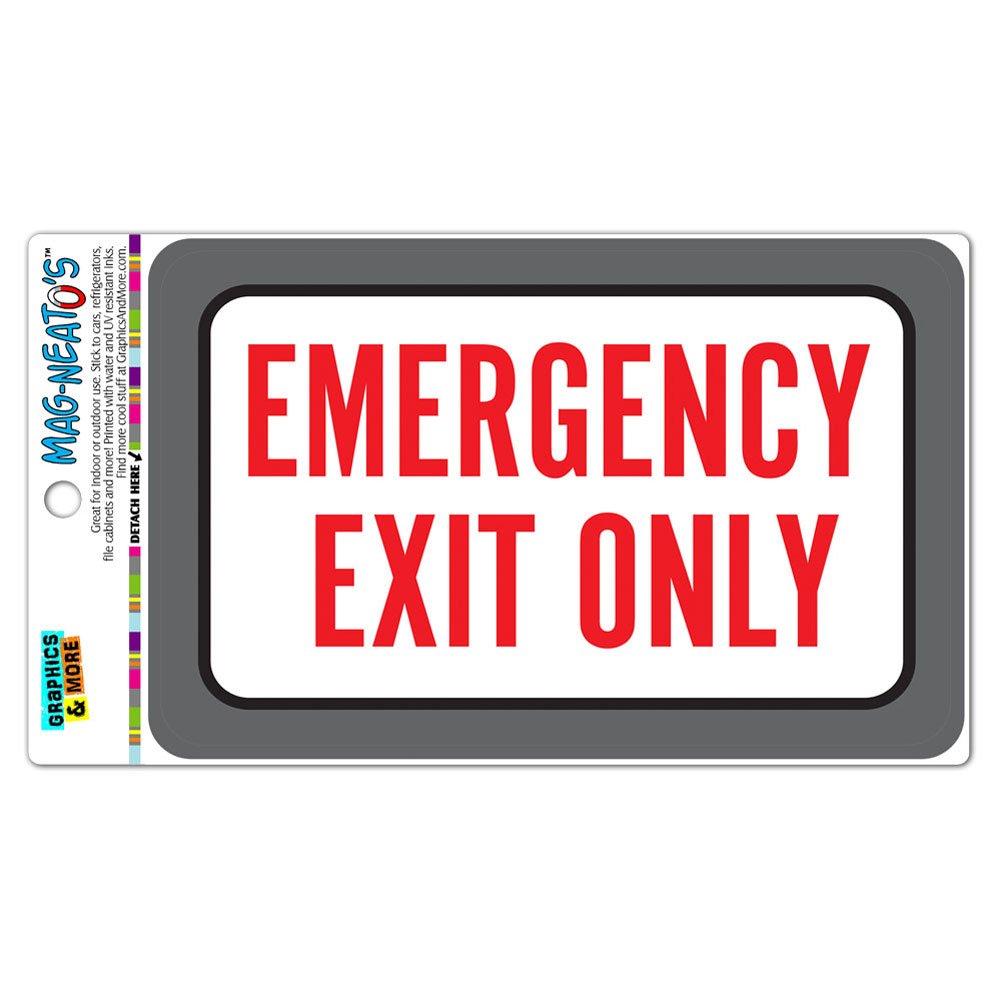 Emergency Exit Only Vinyl Magnet Sign - Durable Safety Decal for Doors, Windows & Metal Surfaces | Perfect for Offices, Schools & Public Buildings