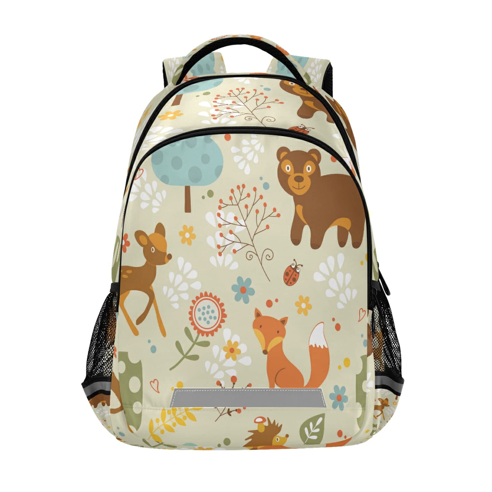 ALAZA Forest Fox Bear Deer Animal Print Backpack for Kids - Cute School Bags for Boys & Girls, Lightweight Travel Daypack for Hiking, Camping, and Outdoor Adventures