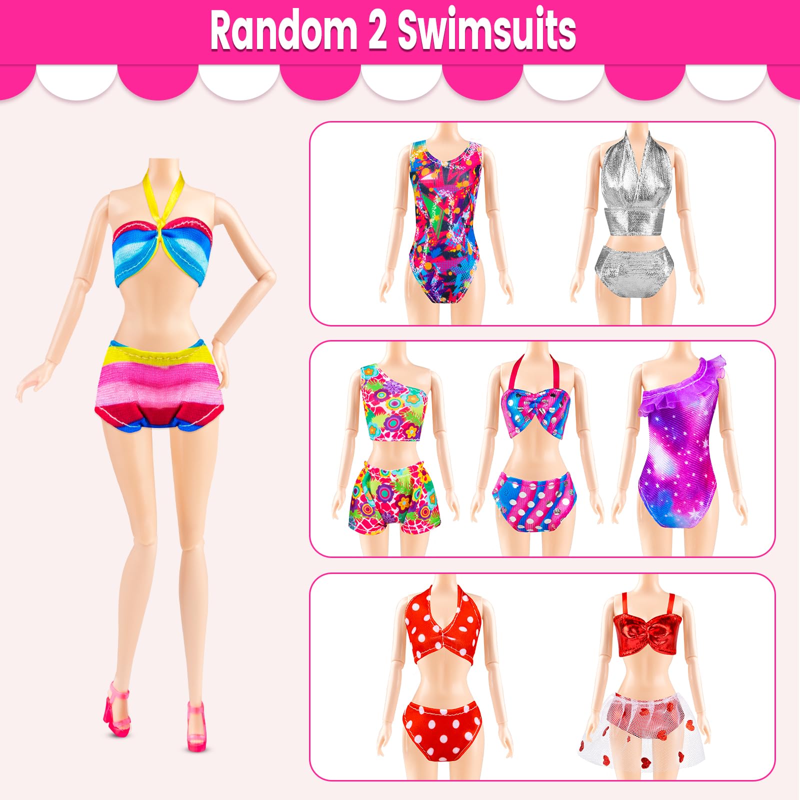 110 Pcs Doll Clothes & Accessories Set - Wedding & Casual Outfits for Girls' Doll Play