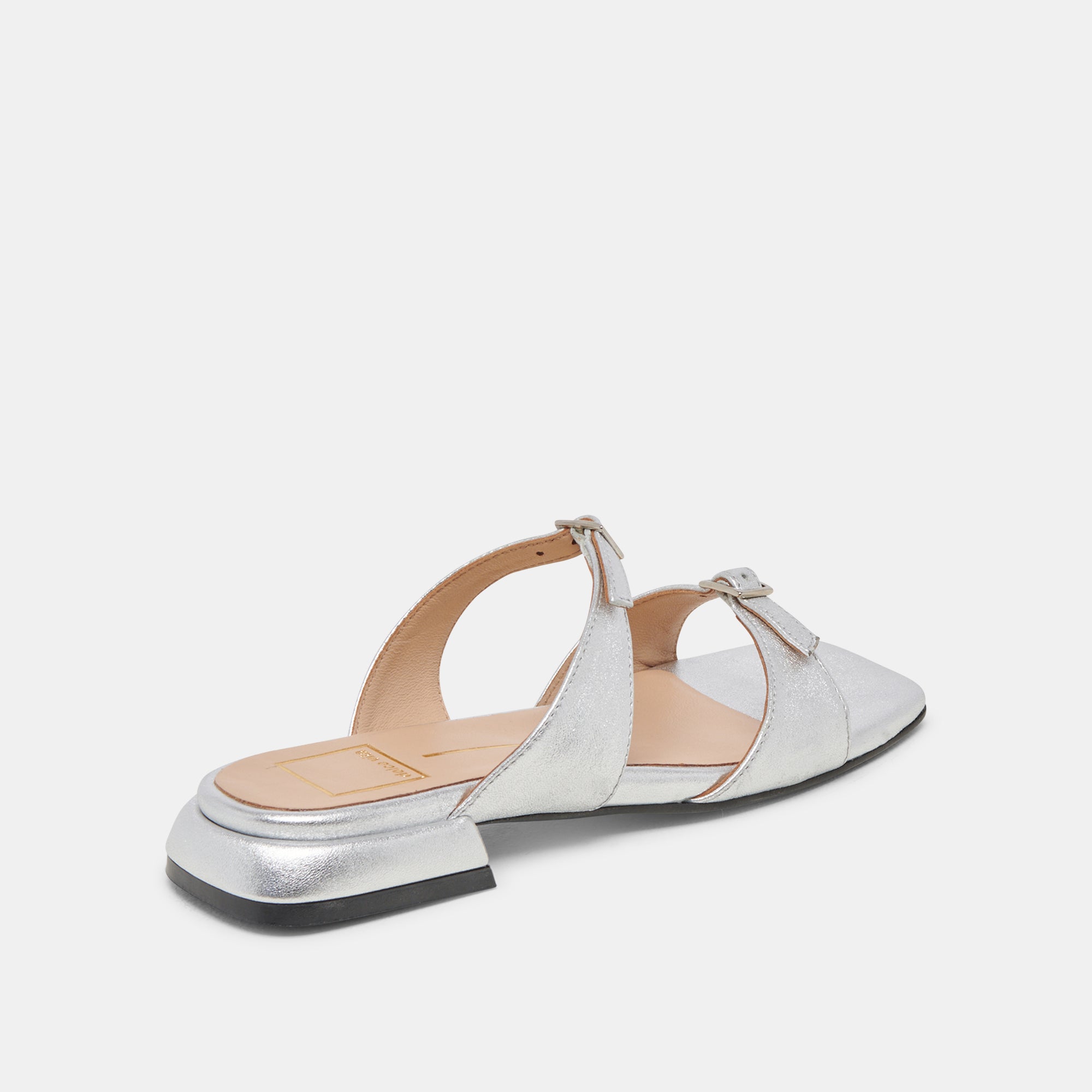 LAVERN Women's Sandals - Silver Metallic Leather Strappy Sandals for Summer, Beach, and Casual Outings