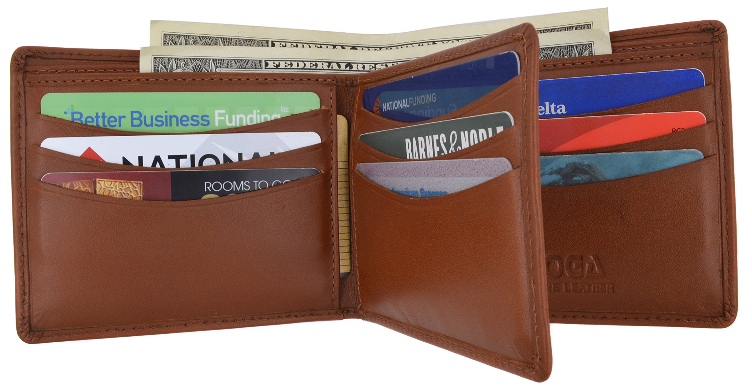 Premium Genuine Leather Slim Wallet for Men & Women - RFID Blocking Multi Card Holder with ID Window - Perfect for Travel, Business & Everyday Use