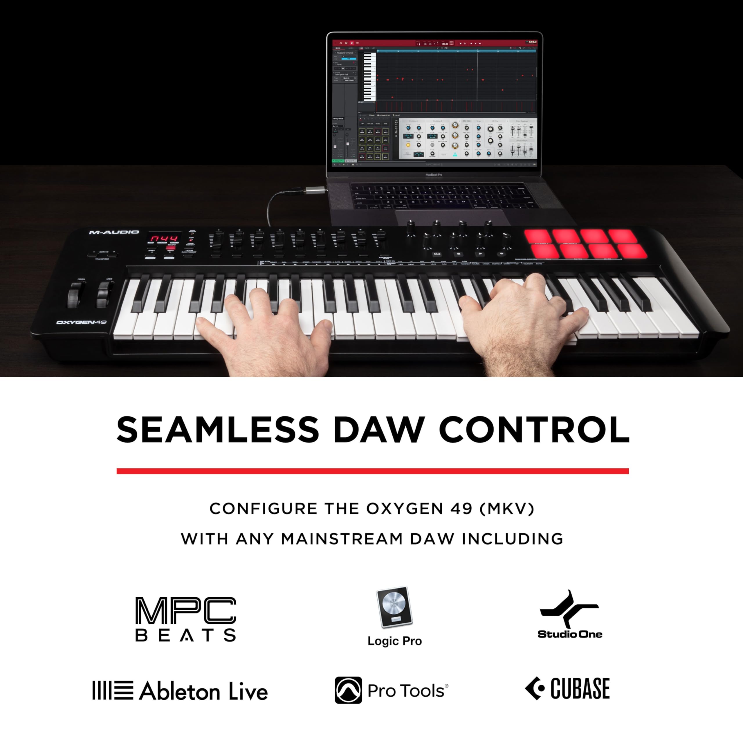 M-Audio Oxygen 49 MKV 49-Key USB MIDI Keyboard Controller for Music Production, Recording & Live Performance