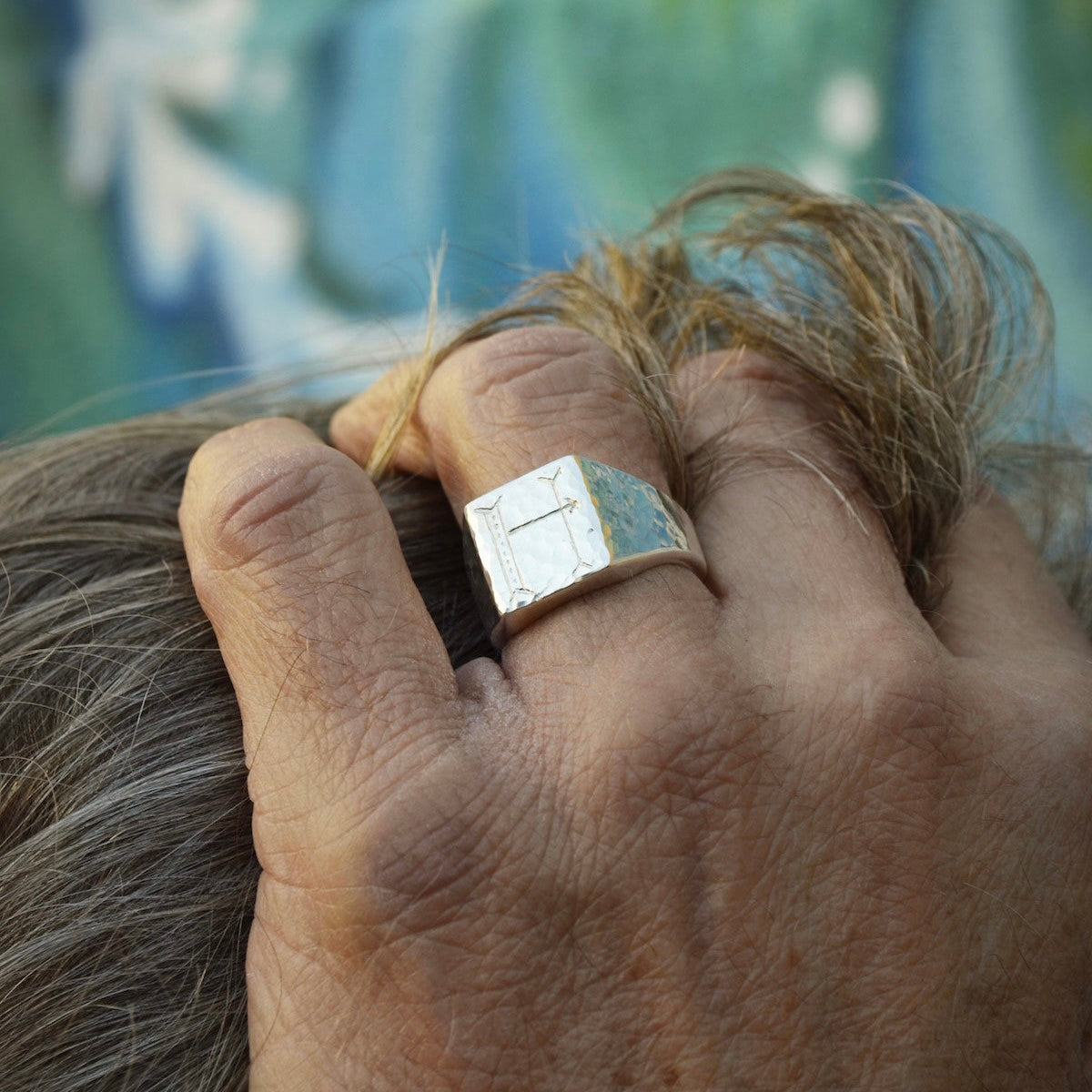 John Signet Ring for Men - Classic Engraved Signet Ring in Sterling Silver - Perfect for Gifts, Weddings & Formal Occasions