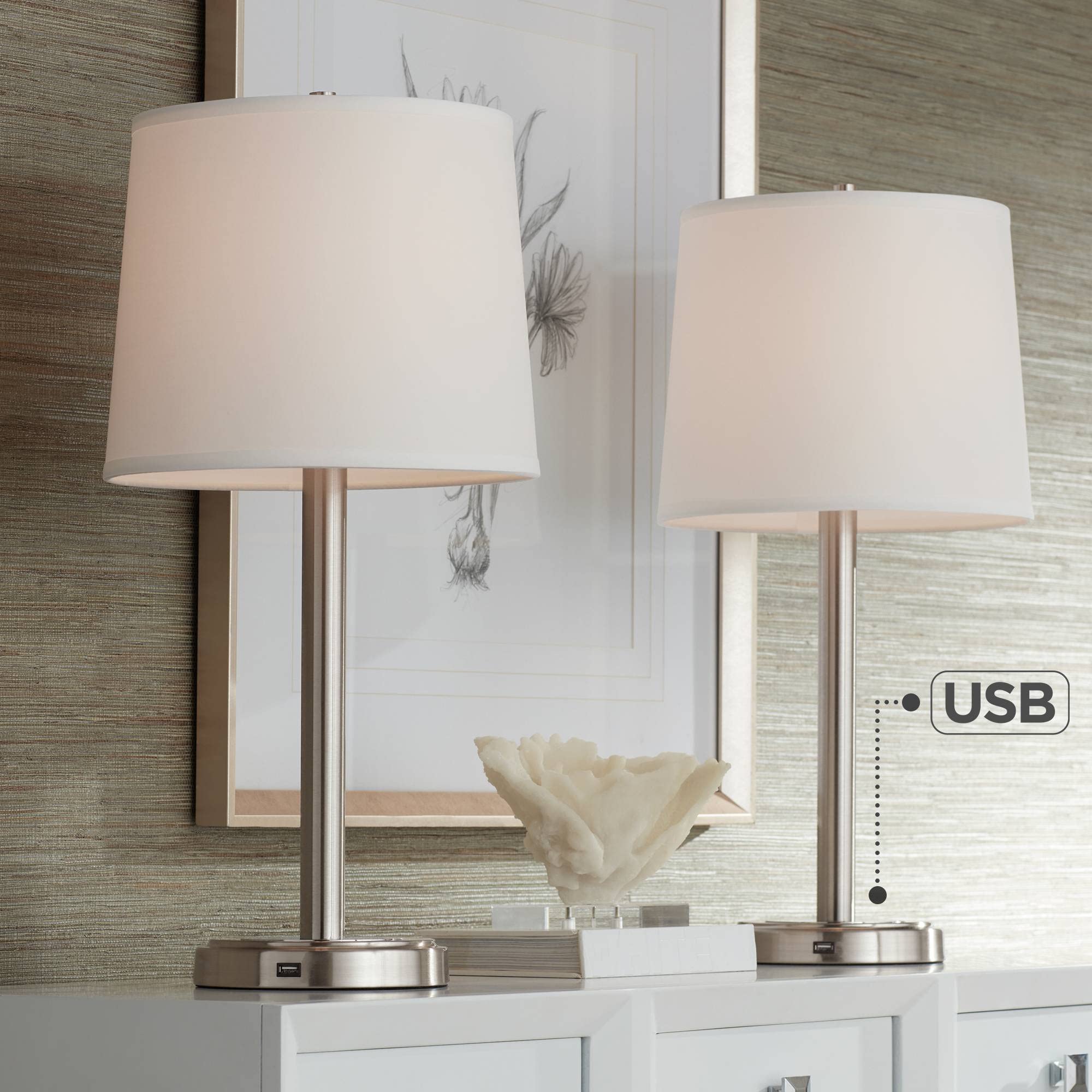 360 Lighting Camile Modern Table Lamps Set of 2 - 25