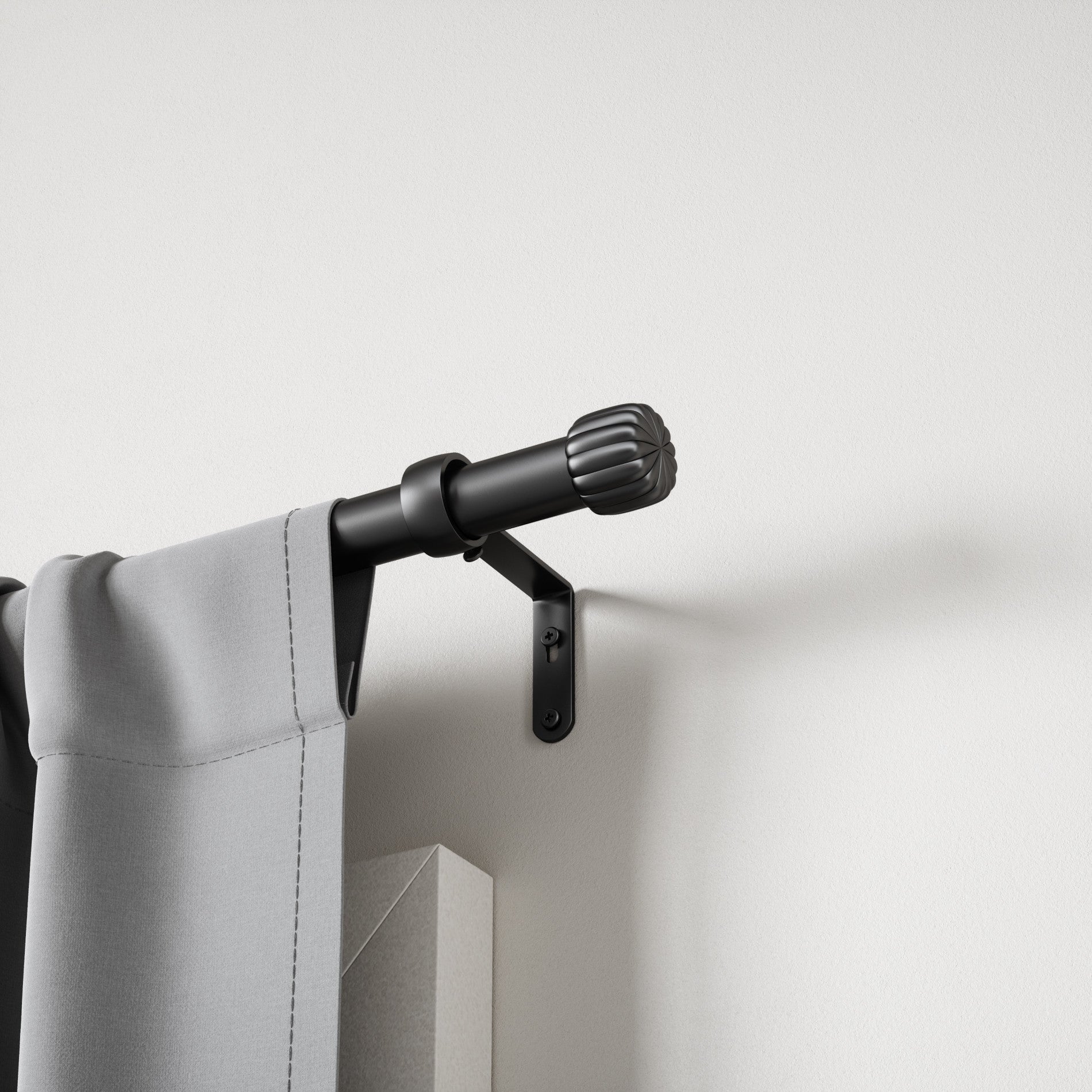 Cleo Curtain Rod - Adjustable Tension Window Curtain Rod for Home Decor, Black (28-48 inches) - Perfect for Living Room, Bedroom, and Office Windows