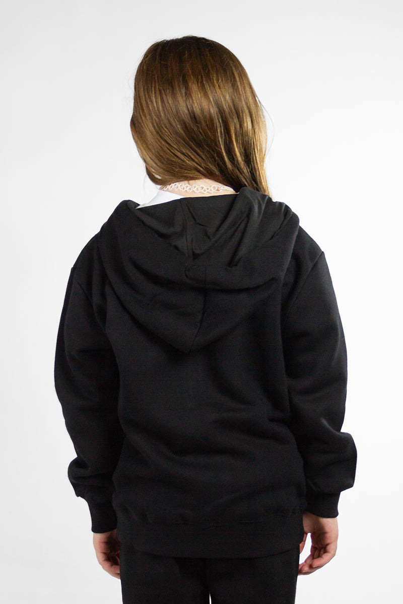 OCN Kids College Black Patch Logo Round Jacket - Stylish & Comfortable Outerwear for Boys & Girls - Perfect for School, Play & Outdoor Adventures